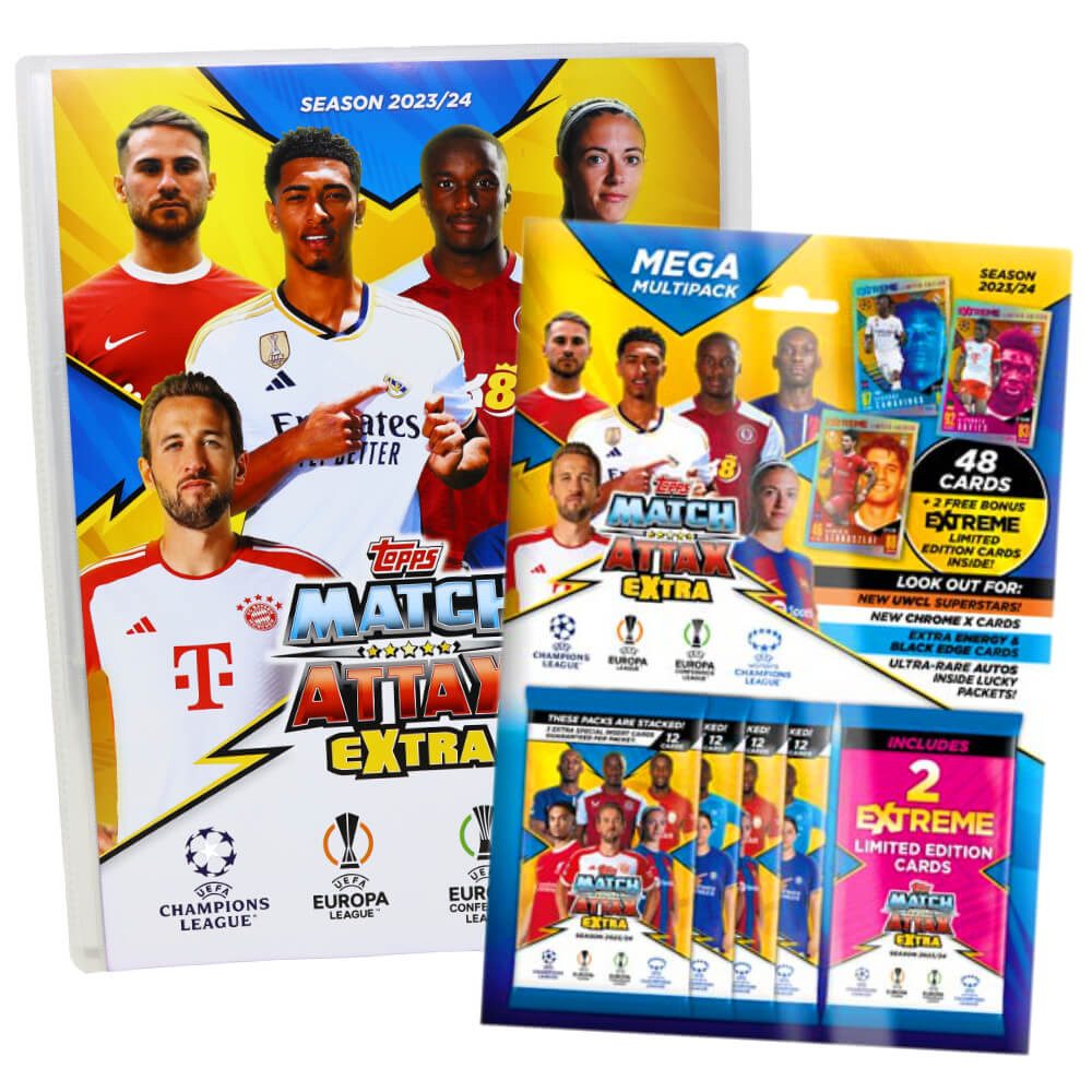 Topps Sammelkarte Topps Match Attax Karten Champions League Extra 2023-2024 - 1 Mappe +, Multipack