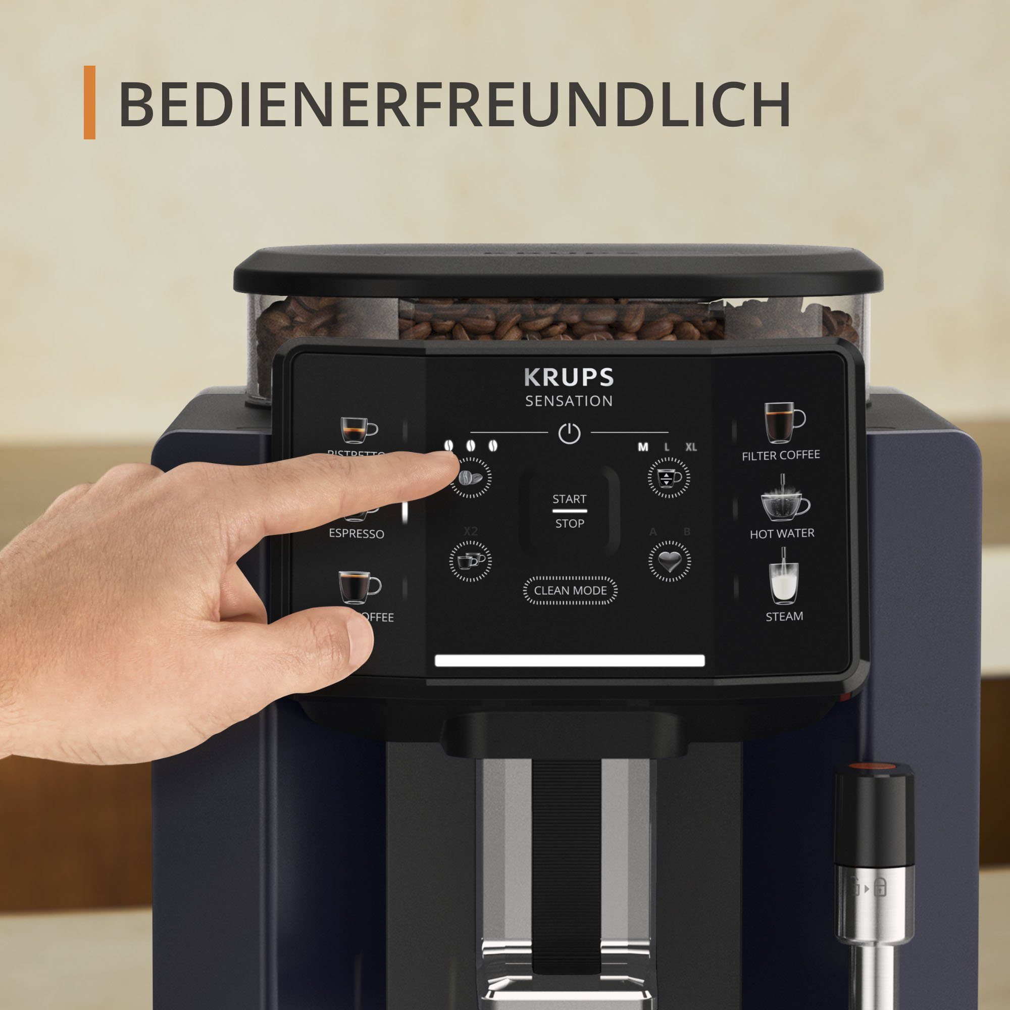 Krups Kaffeevollautomat EA910B.23 Sensation Milk Bundle, mit Krups Milchaufschäumer im Wert von UVP 79,99 – Bild 3 von 5