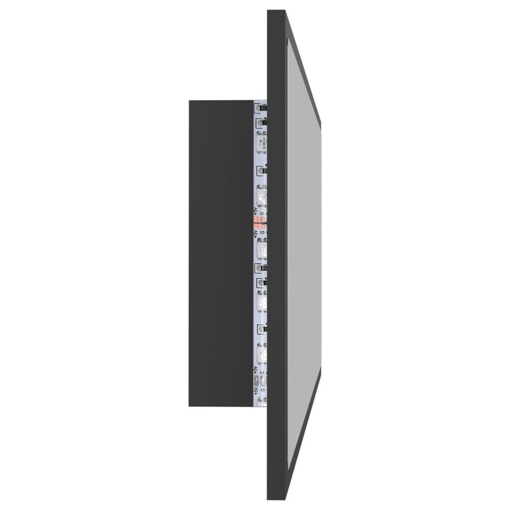 100x8,5x37 Acryl Grau Badezimmerspiegelschrank LED-Badspiegel (1-St) vidaXL cm