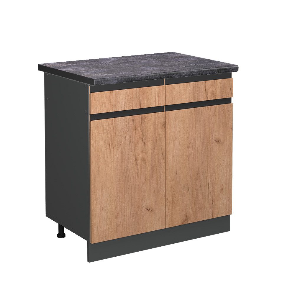 Vicco Unterschrank R-Line, Goldkraft Eiche/Anthrazit, 80 günstig online kaufen