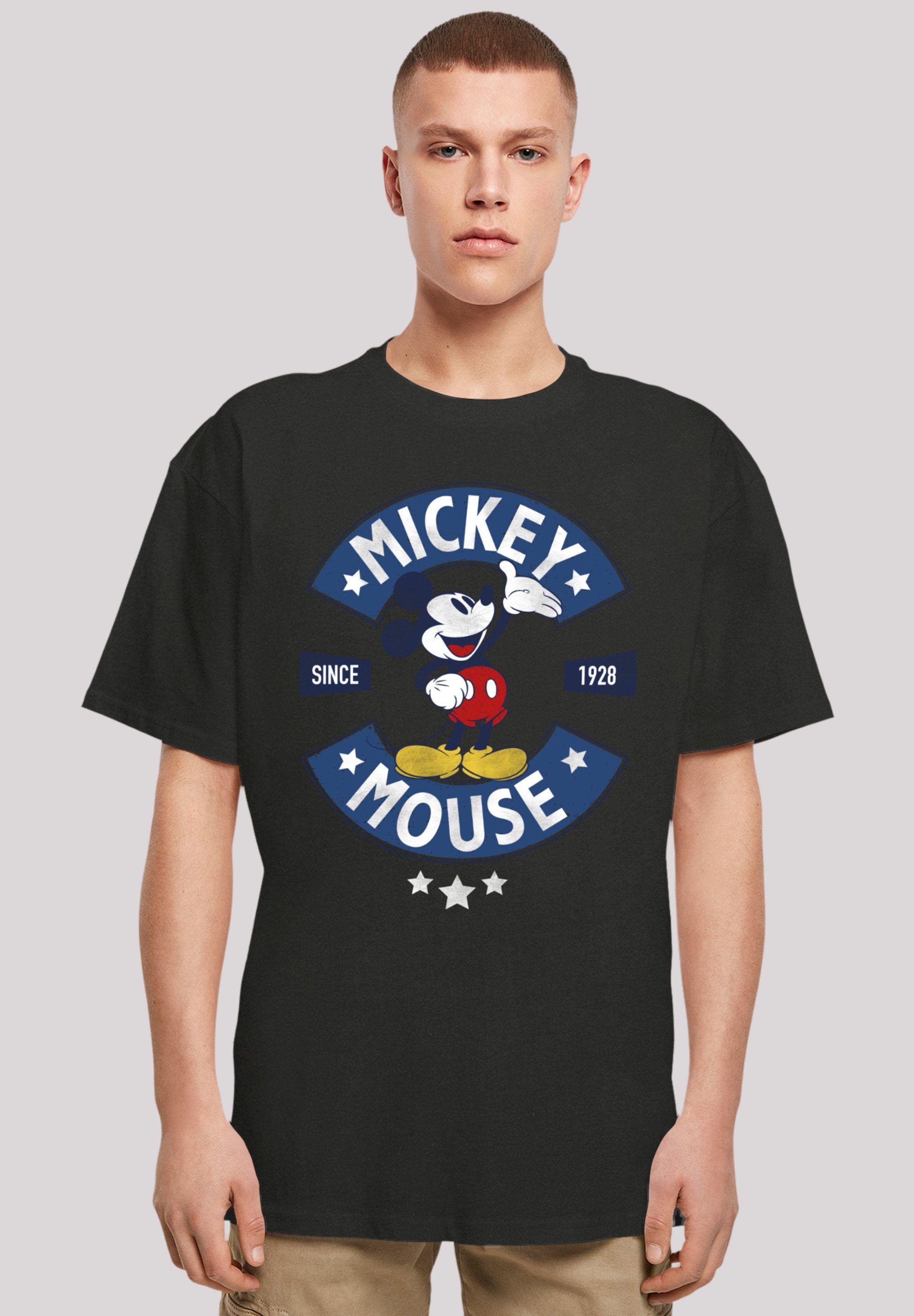 überschnittene Weite Qualität, Passform und Rocker Mouse Mickey T-Shirt Disney F4NT4STIC Mouse Premium Schultern Mickey