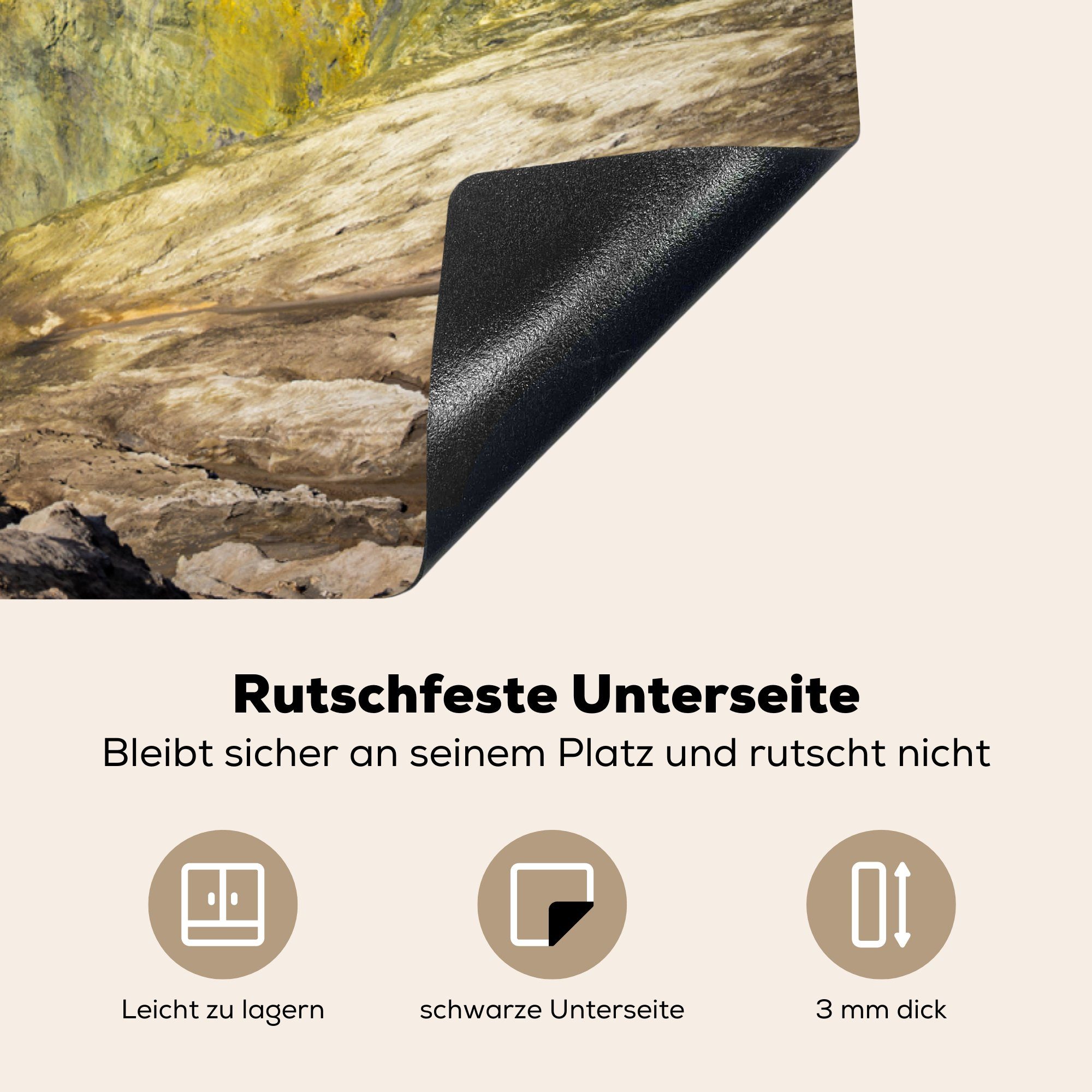 MuchoWow Herdblende-/Abdeckplatte Induktionskochfeld Ceranfeldabdeckung Der (1 cm, Bromo, küche, für Vinyl, die Vulkan Schutz 81x52 rauchende tlg),