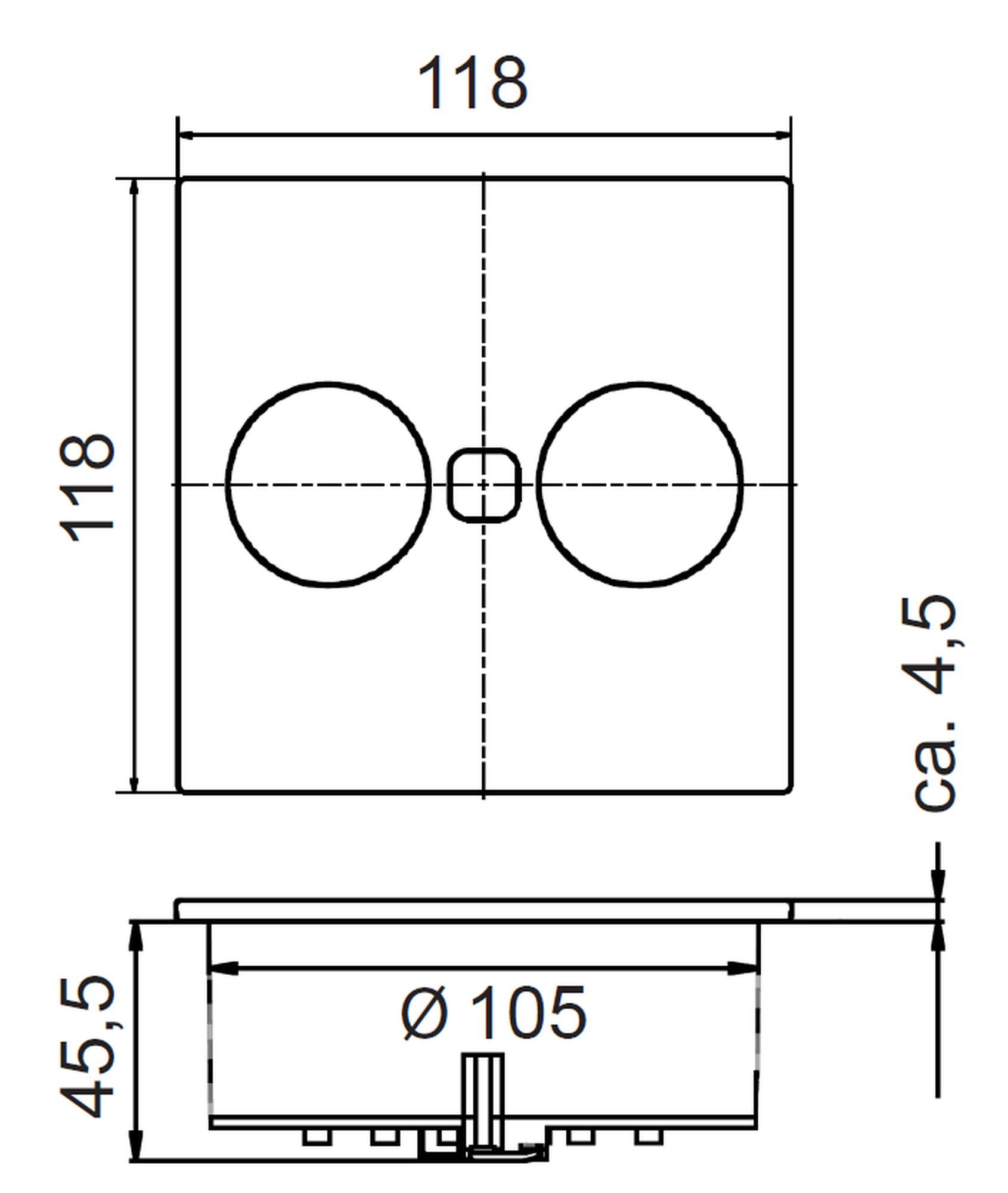 HPF Einbausteckdose Küche USB A/C Küchensteckdose Duplex-Q Steckdose Büro Einbau-Tischsteckdose (Kabellänge 2.00 m)
