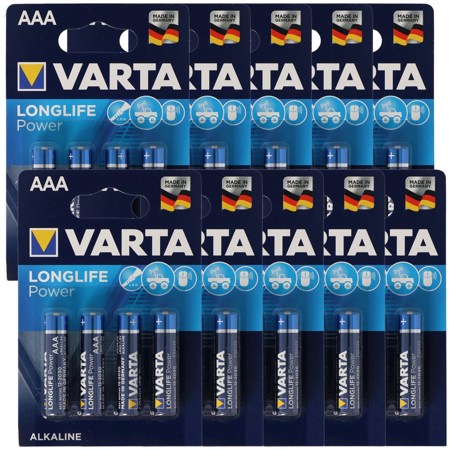 [Beliebter neuer Artikel] VARTA Varta Batterien Energy) AAA Power Batterie, (ehem. 10x V) 4903 Micro (1,5 High Longlife