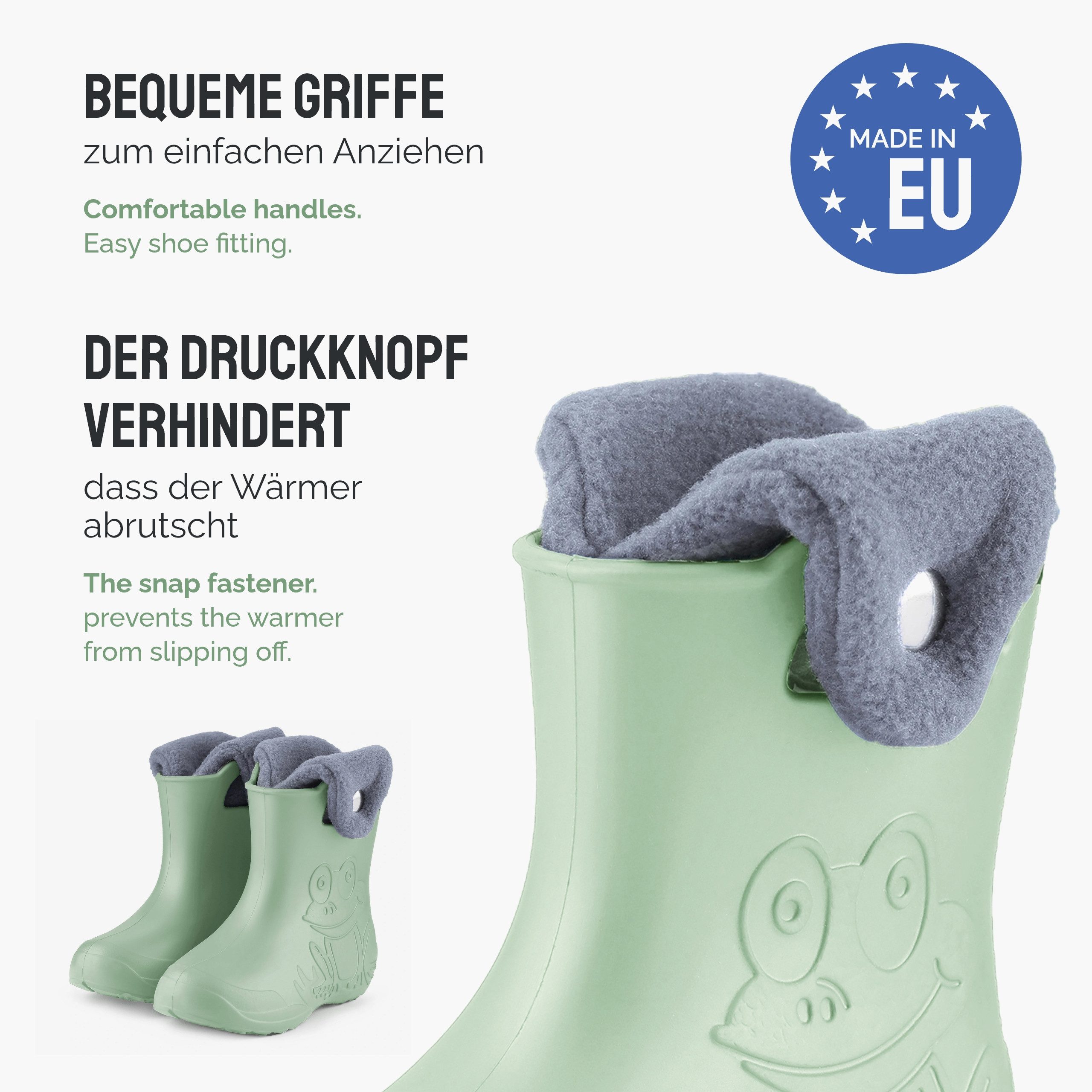 Ladeheid EVA Regenschuhe mit herausnehmbares Innenfutter LA-CA-04 Gummistiefel – Bild 5 von 5