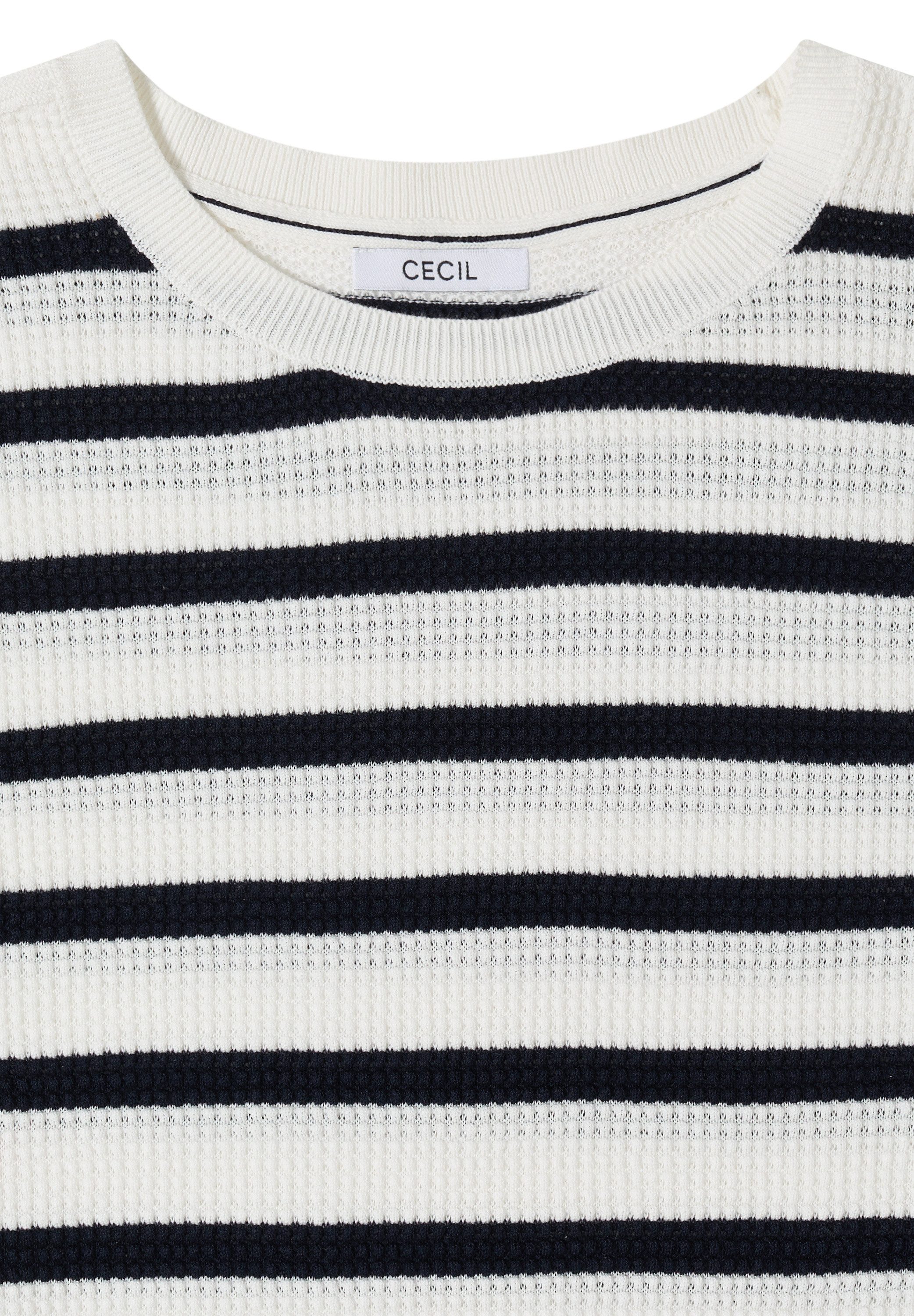 CECIL Kurzarmpullover aus reiner Baumwolle