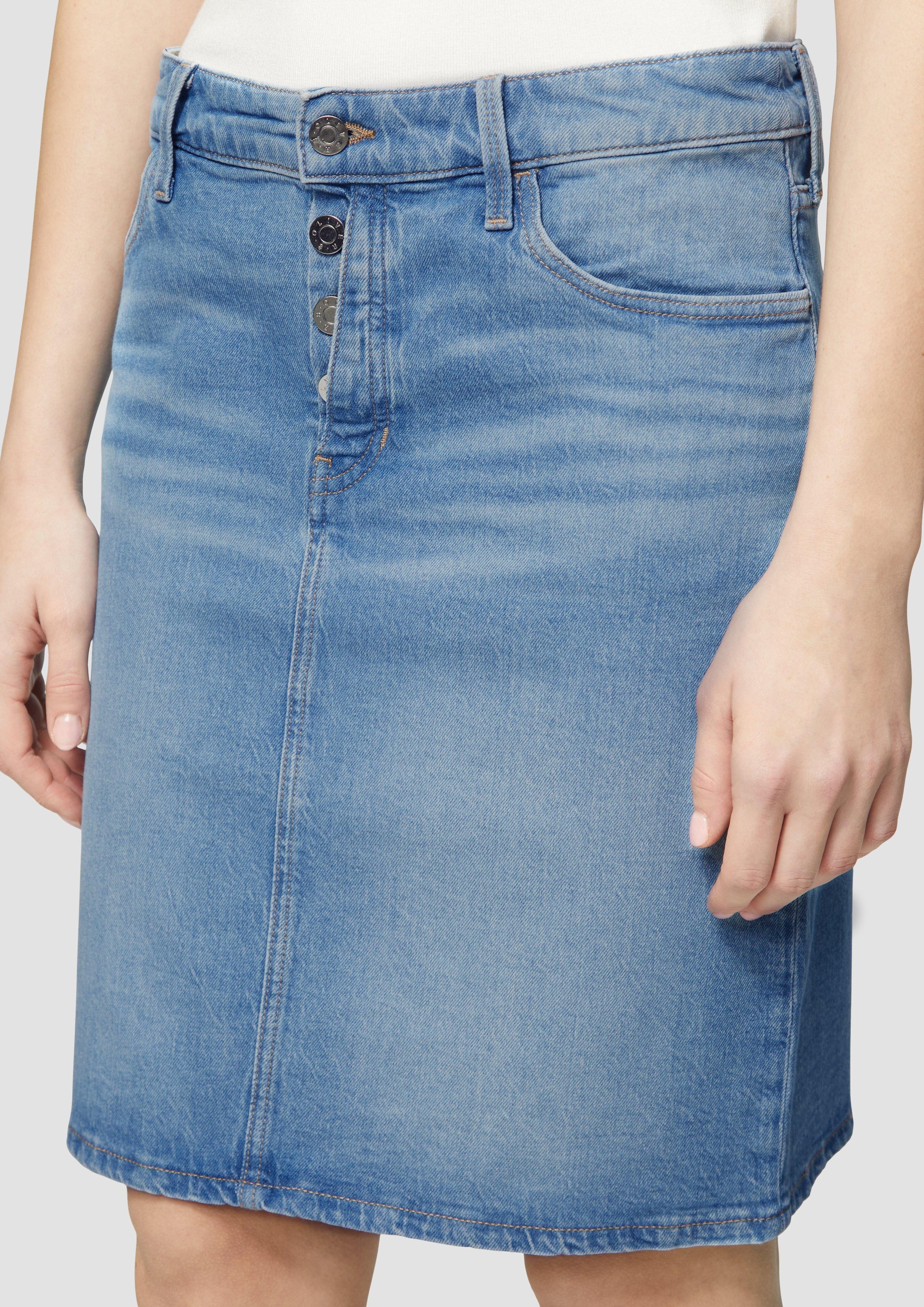 s.Oliver Minirock Kurzer Jeans-Rock mit Knopfdetail, günstig online kaufen