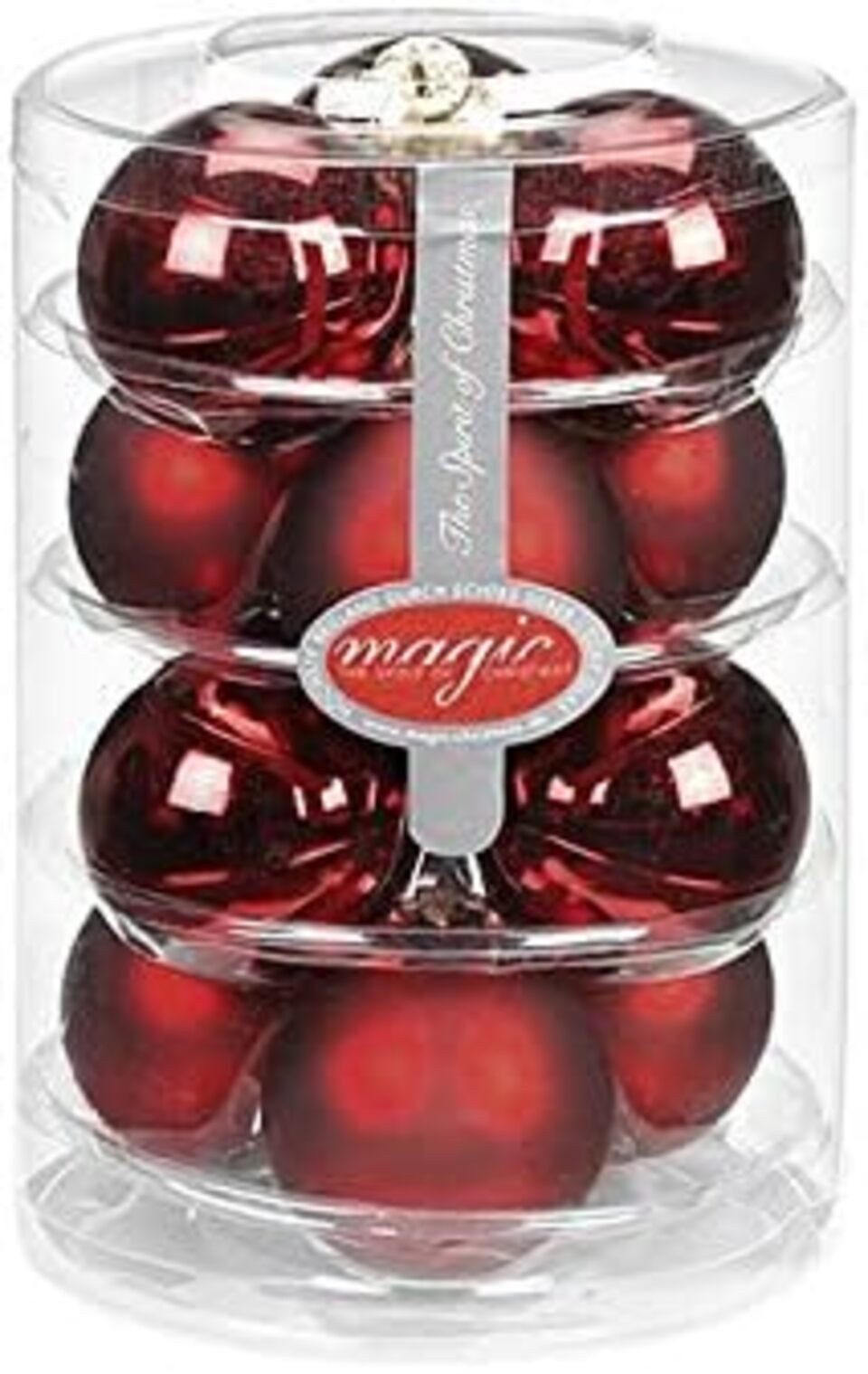 EK Germany Weihnachtsbaumkugel Glas-Baumkugel Ø 4 cm, dunkelrot/glanz/matt (20er Pack) (1 St)