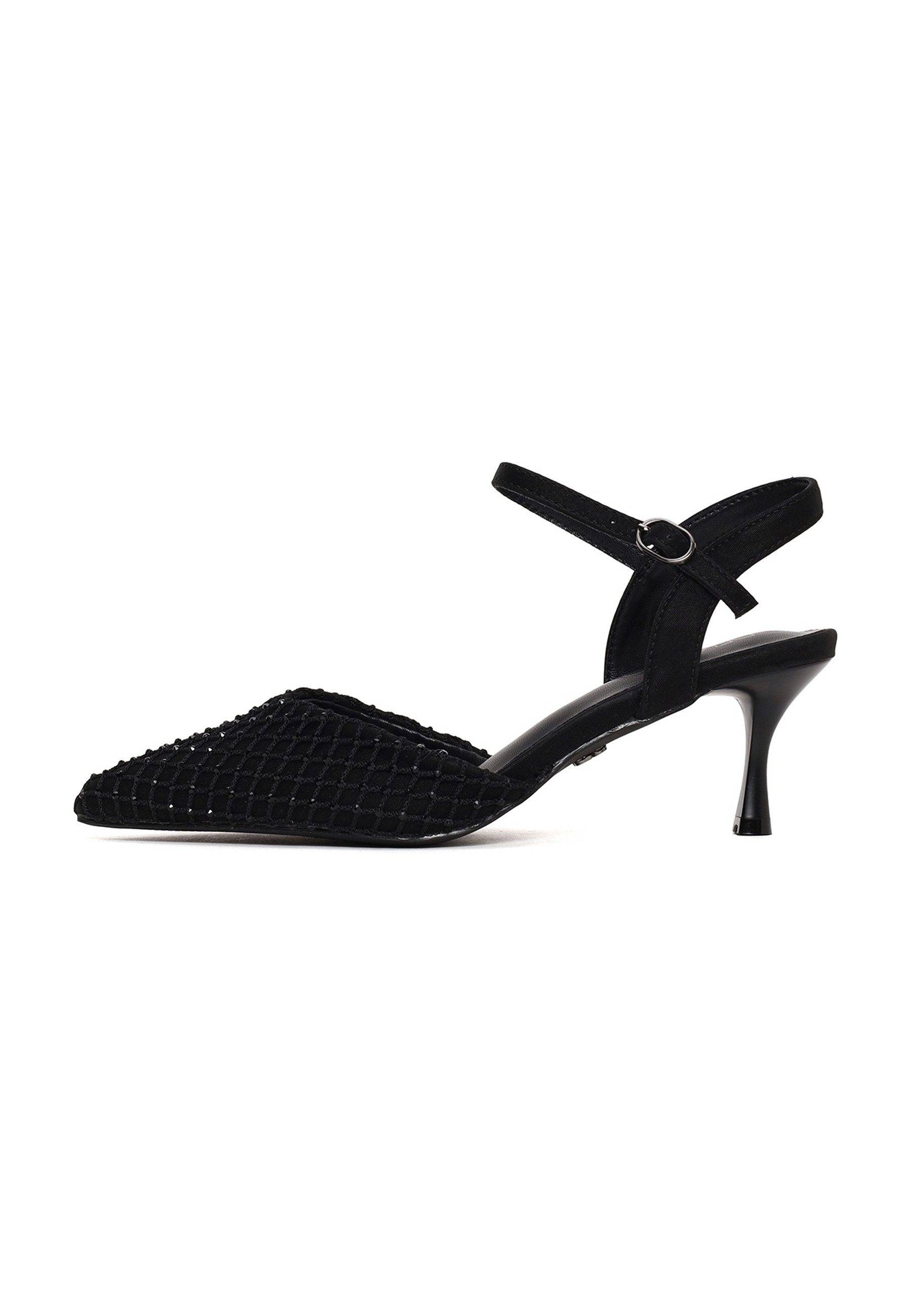 Derimod Slingback-Pumps aus Kunstleder mit hohem Absatz Pumps Kunstleder, Synthetikfutter, TPU-Sohle, Knöchelriemen, Kitten-Heel