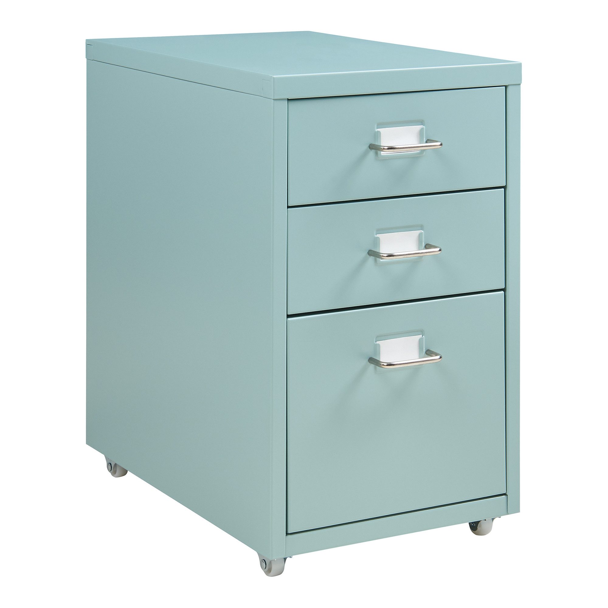 en.casa Rollcontainer, »Kökar« mit 3 Schubladen Bürowagen Mintgrün