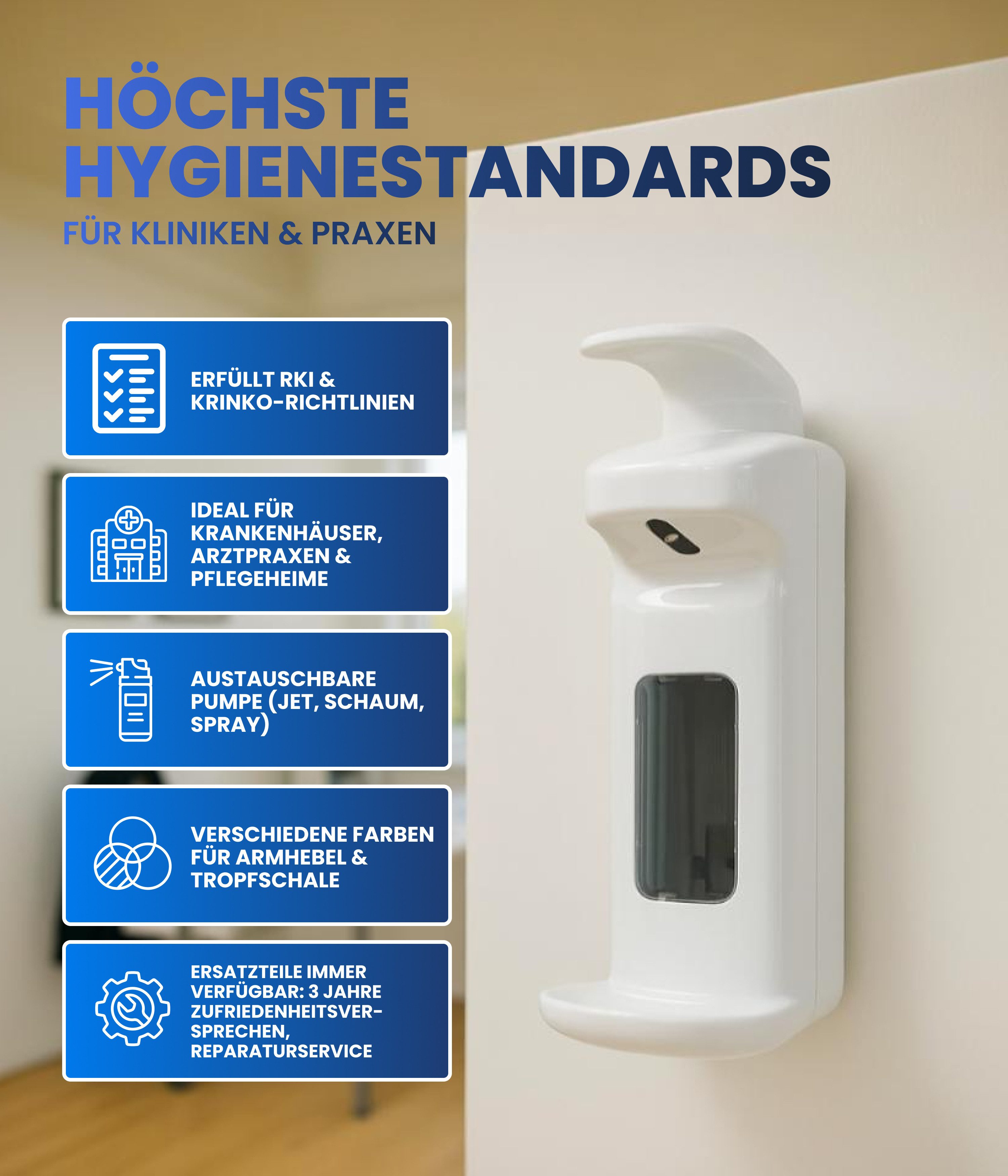 Hygiene365 Desinfektionsmittelspender Manueller Desinfektionsmittel- und Se günstig online kaufen