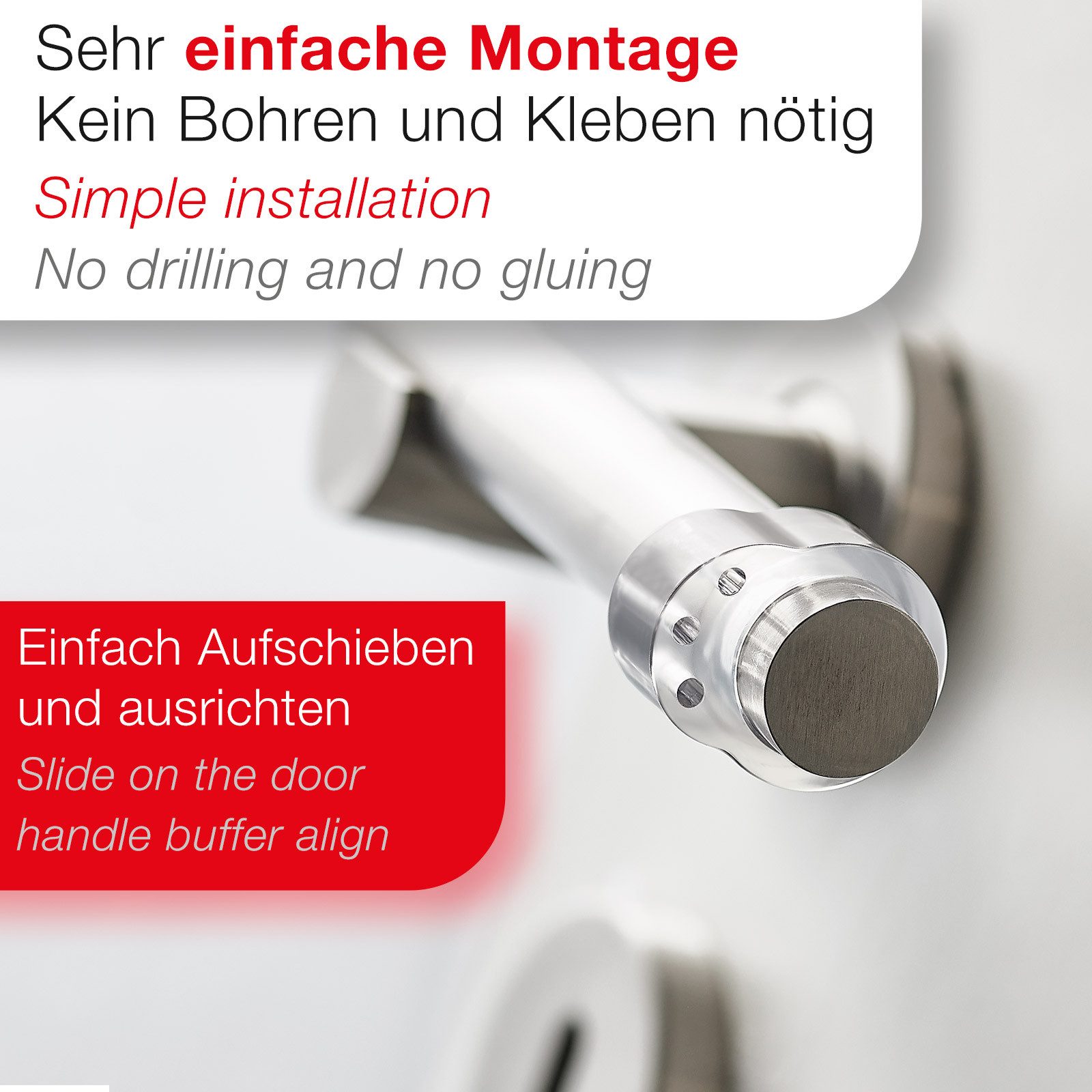 SO-TECH® Wandtürstopper Türklinkenpuffer Türpuffer Transparent (Spar-Set, 10 St), für Türdrücker, Türgriff und Fenstergriff bis Ø 20 mm
