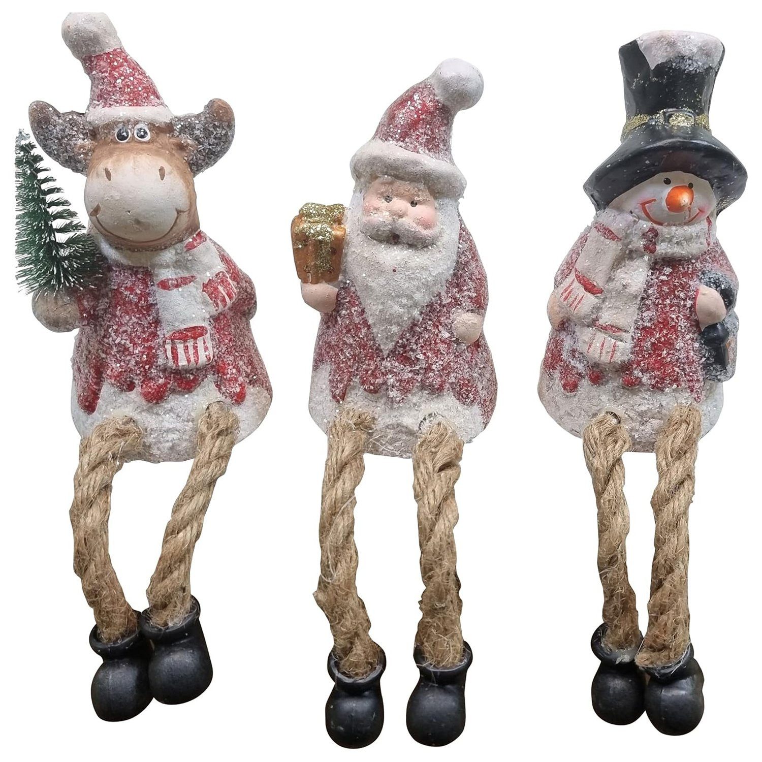 Weihnachtsfigur Weihnachtsfigur Kantenhocker Weihnachtsmann Schneemann Elch