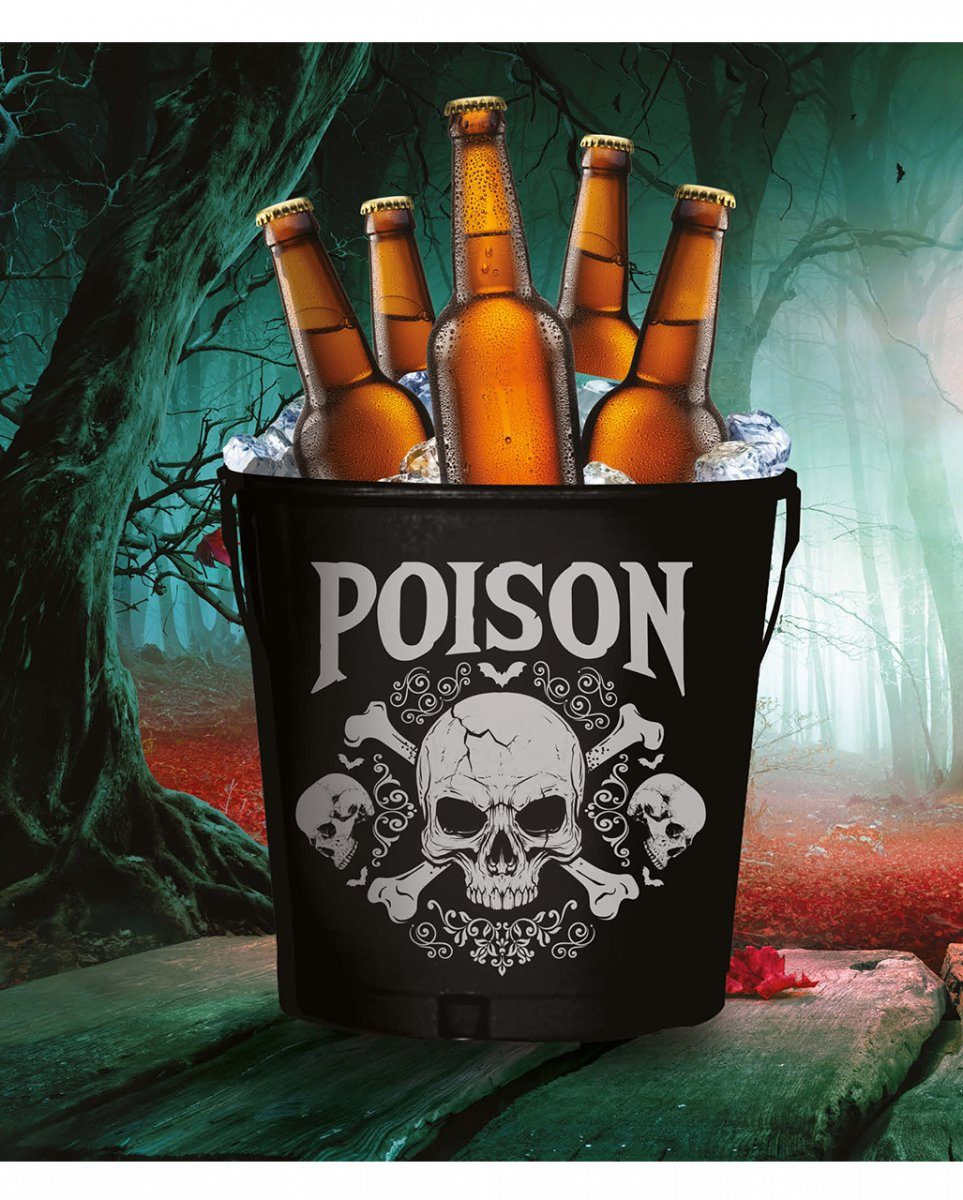 Gothic ";Poison"; Dekofigur Skull Metall Horror-Shop Halloween