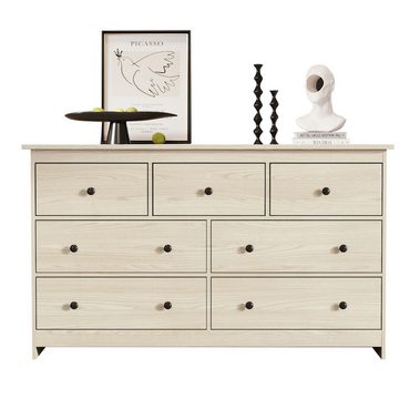 BlingBin Sideboard Anrichte Schrank (140*40*82cm), 7 Schubladen, exquisites Muster der Tischplatte