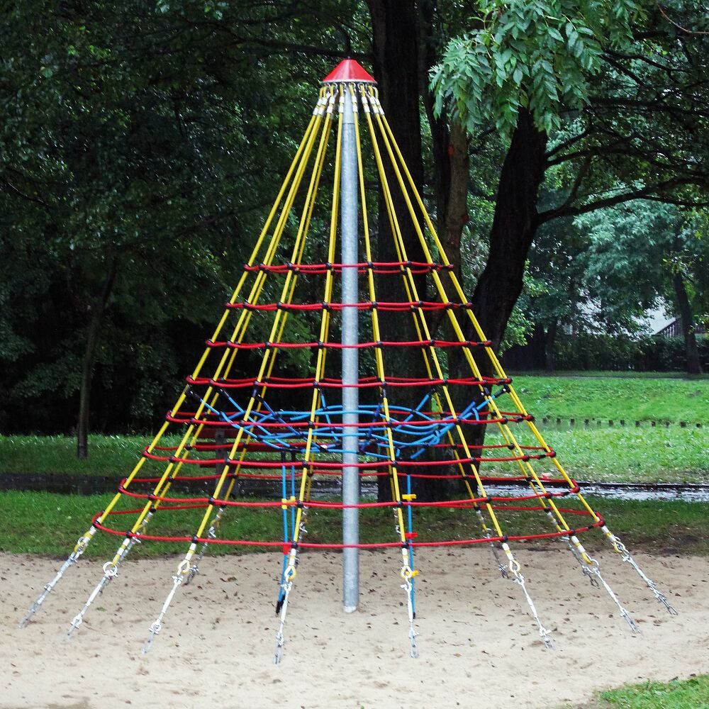 Huck Seiltechnik Klettergerüst Cheops-Pyramide Mini, Ideal für Kindergärten, Schulen und öffentliche Spielplätze