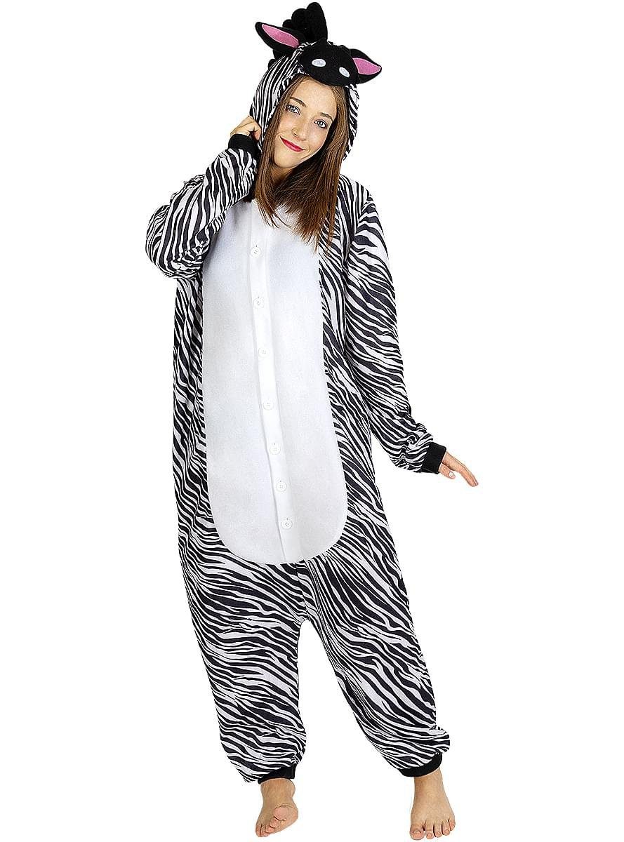 Metamorph Kostüm Zebra Onesie Kostüm, Gemütlicher Overall für Savannen-Bewohner