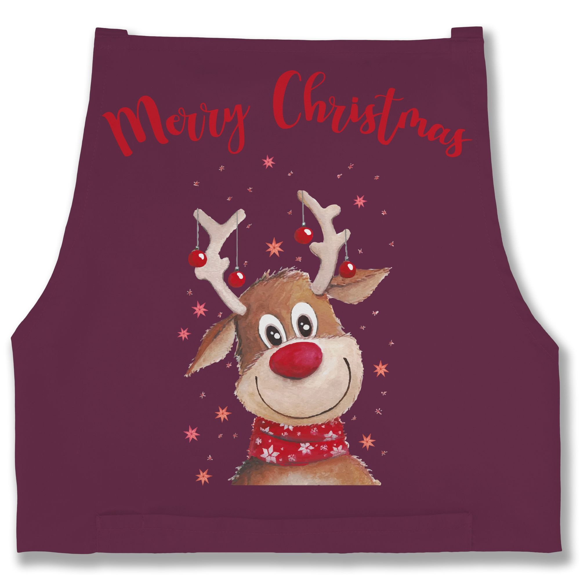 Shirtracer Kochschürze Merry Christmas Rentier I Elch, (1-tlg), Weihnachtsschürze Erwachsene