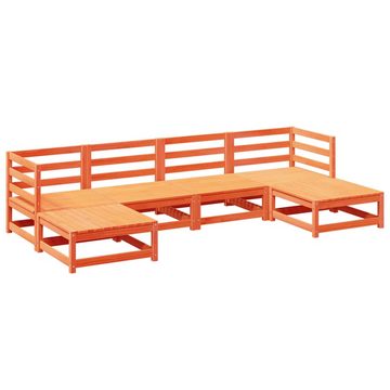 vidaXL Gartenlounge-Set 6-tlg. Garten-Sofagarnitur Wachsbraun Massivholz Kiefer