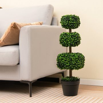 Kunstpflanze, COSTWAY, Höhe 75 cm, Kunstbaum Deko mit Topf, 75 cm