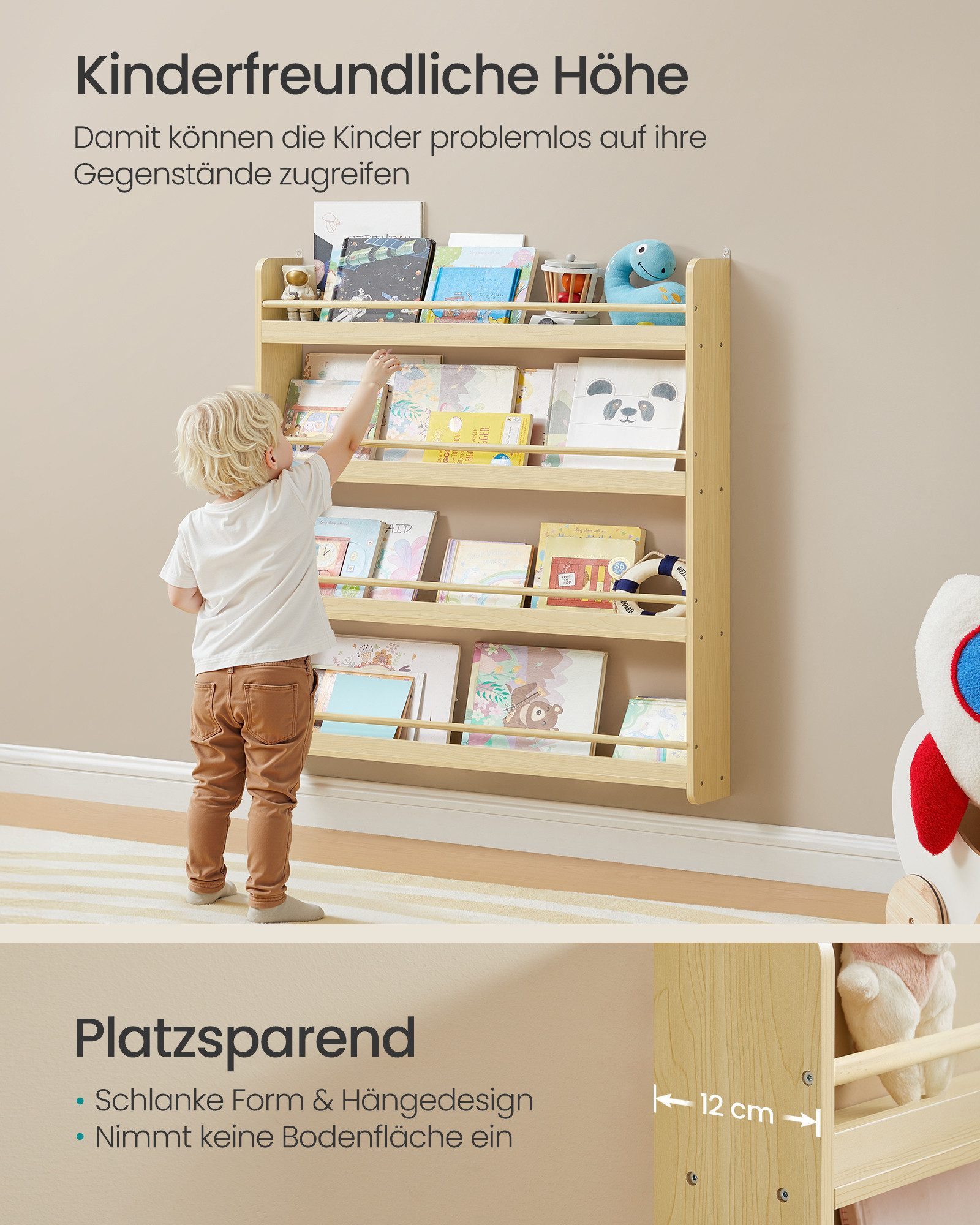 SONGMICS Spielzeugtruhe Bücherregal Kinder