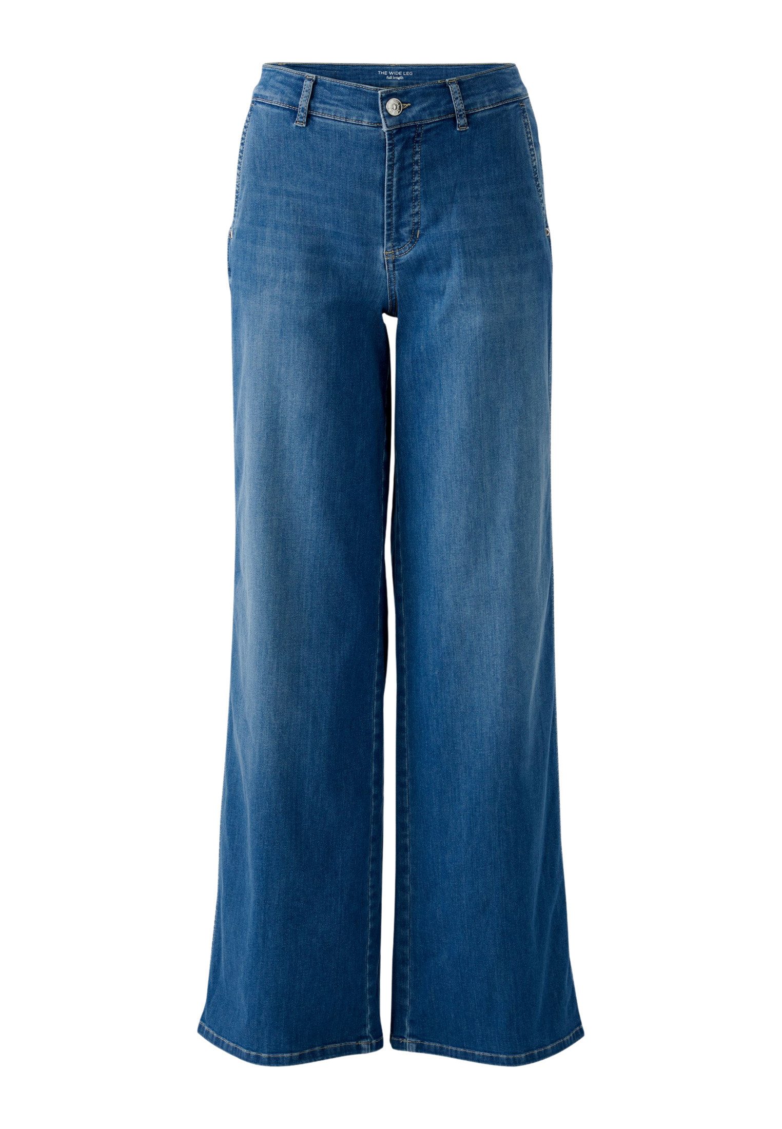 Oui Relax-fit-Jeans Jeans Wide Leg Lederbesatz