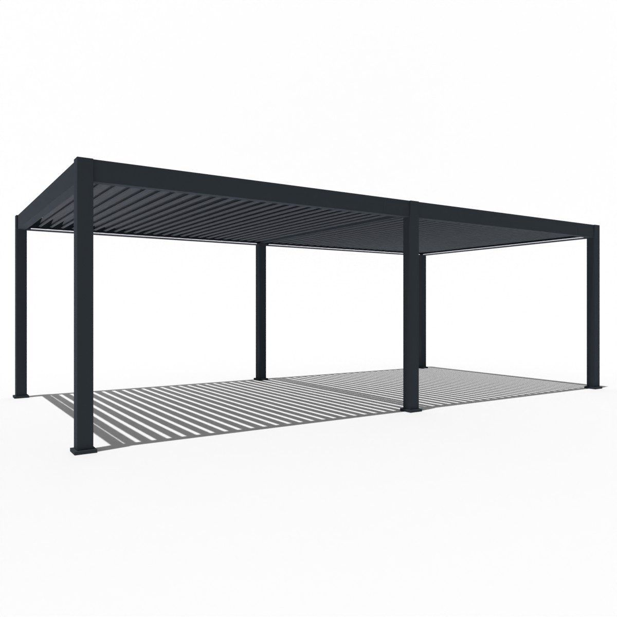 Weide Pergola Deluxe Plus Elektrisch Pavillon Terrassenüberdachung Alu LED 4 x 8 M, BxTxH: 800x400x255 cm