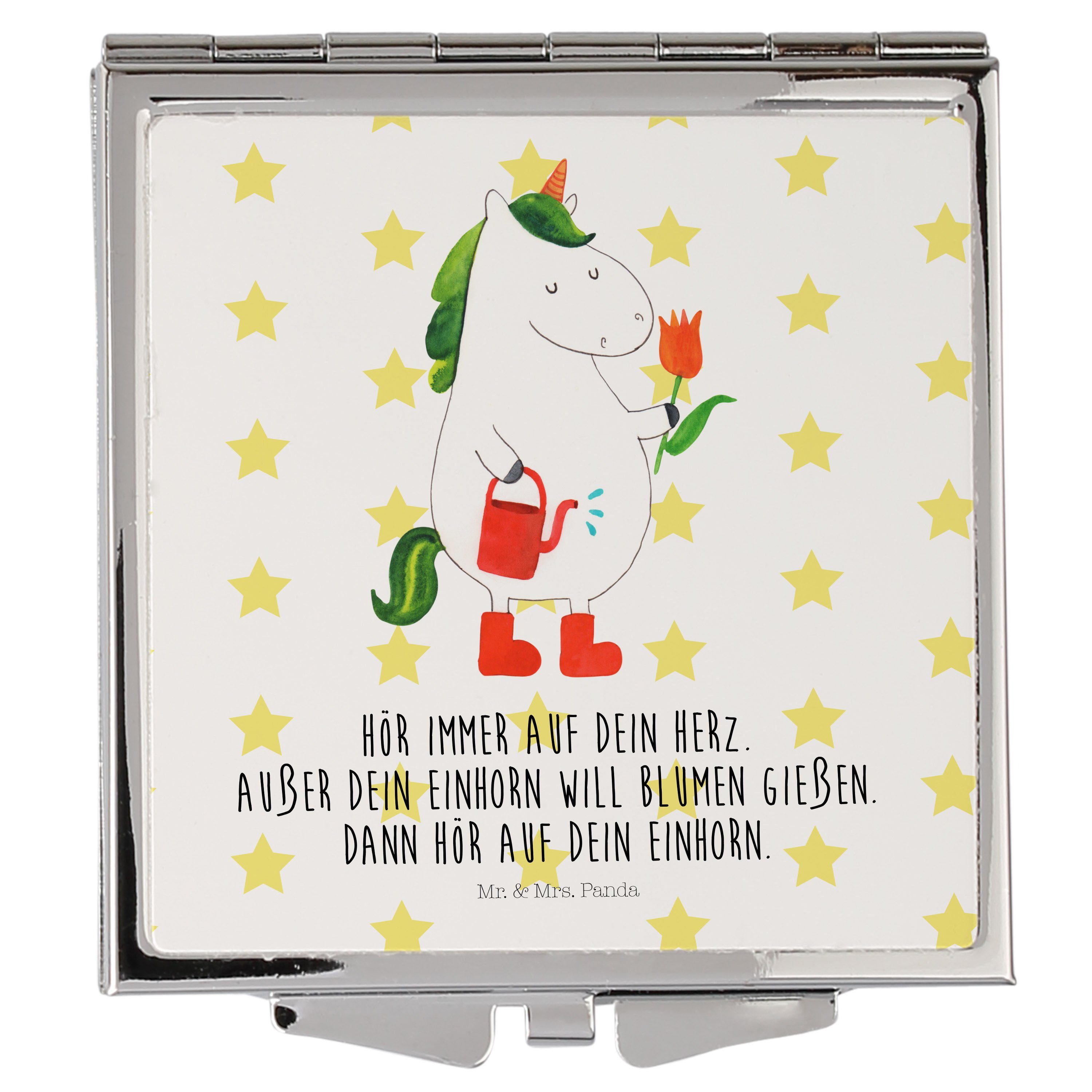 Mr. & Mrs. Panda Kosmetikspiegel »Einhorn Gärtner Weiß Geschenk