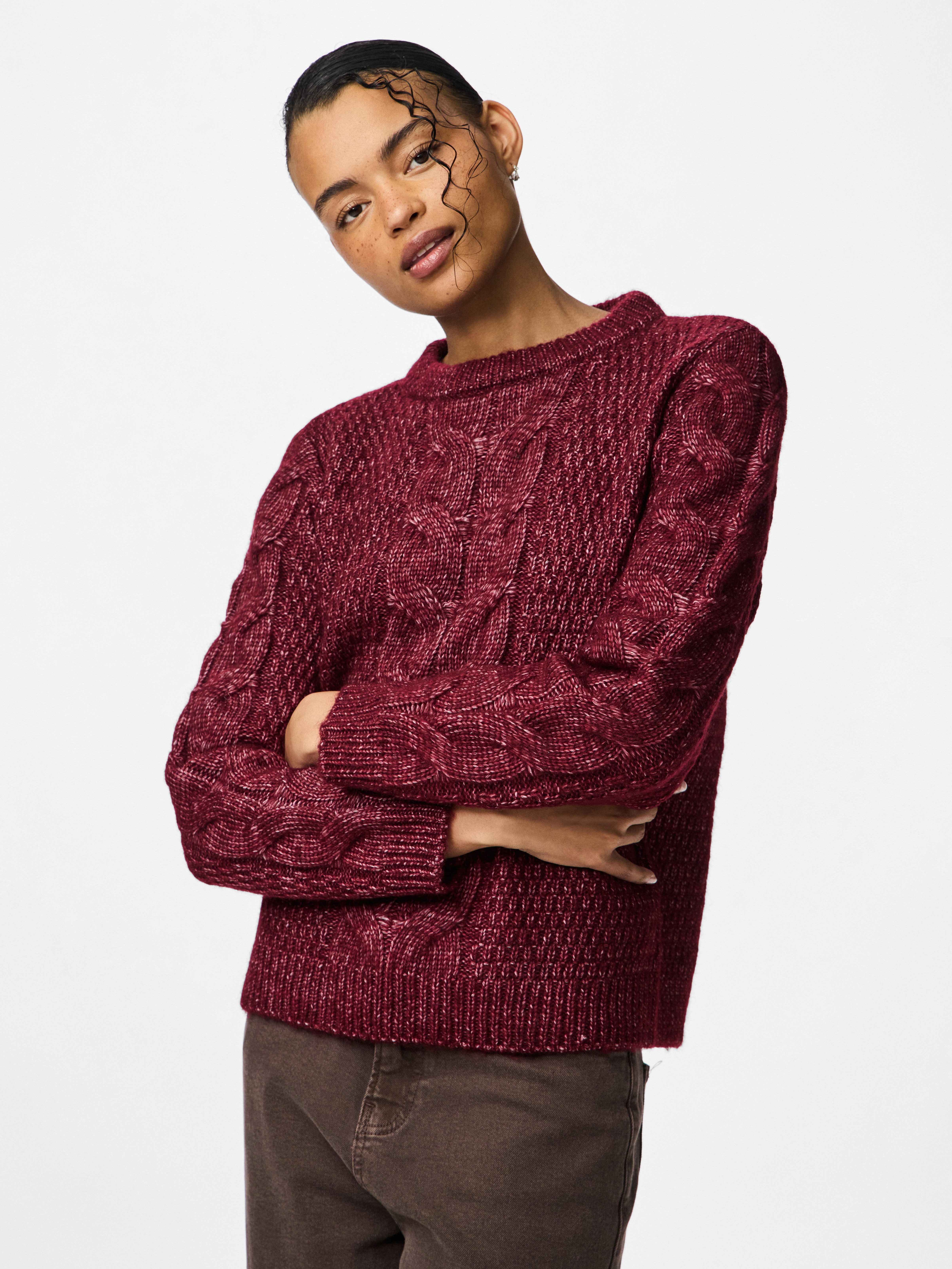 pieces Strickpullover PCNINA LS O-NECK KNIT günstig online kaufen