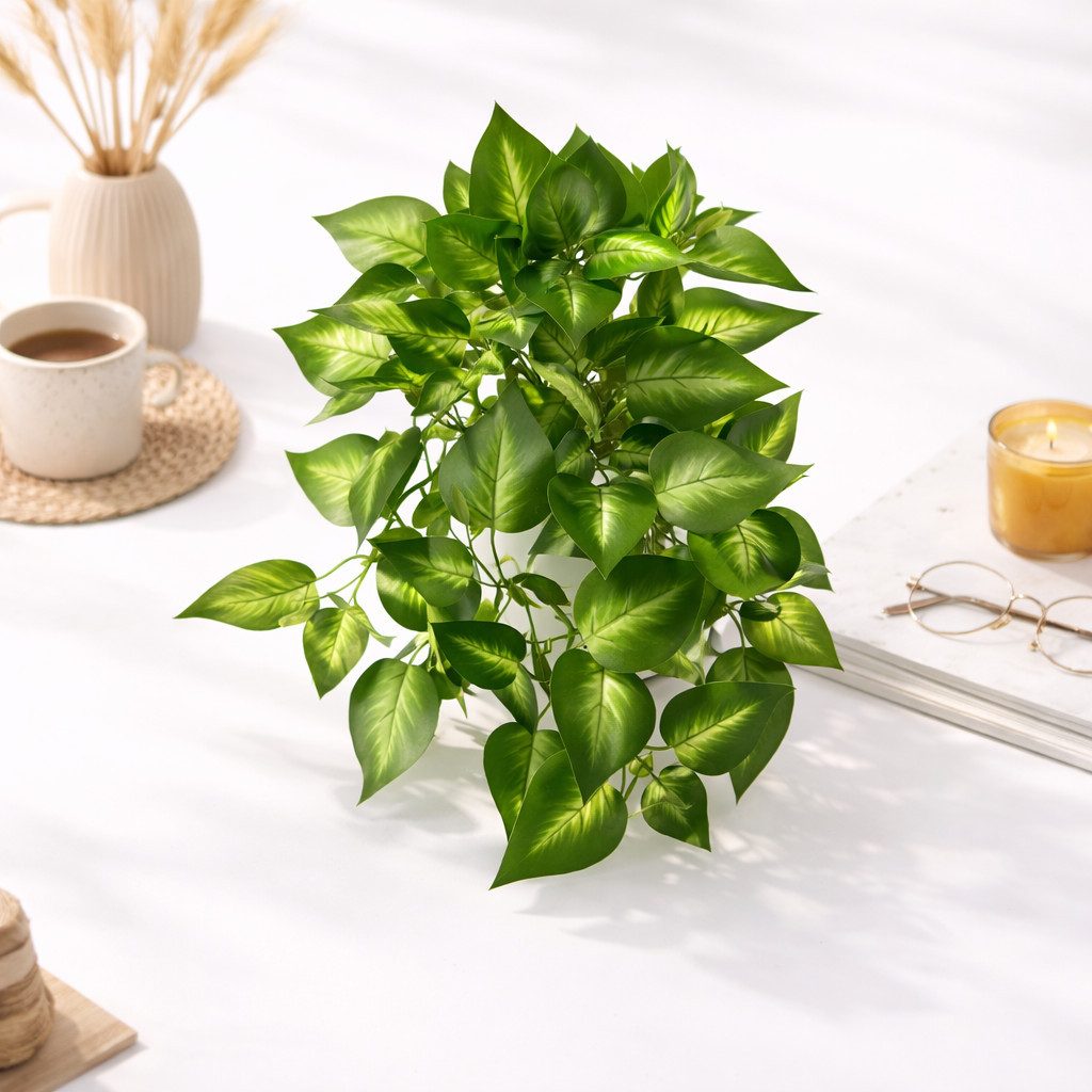 Kunstpflanze Künstliche Hängepflanzen im bruchfesten Topf, Hängepflanze künstlich Efeu, Monstera, Philodendron, Calathea, Pfeilblatt, Mosaik- & Zebrapflanze, PASCH, Bruchfester weißer Kunststofftopf