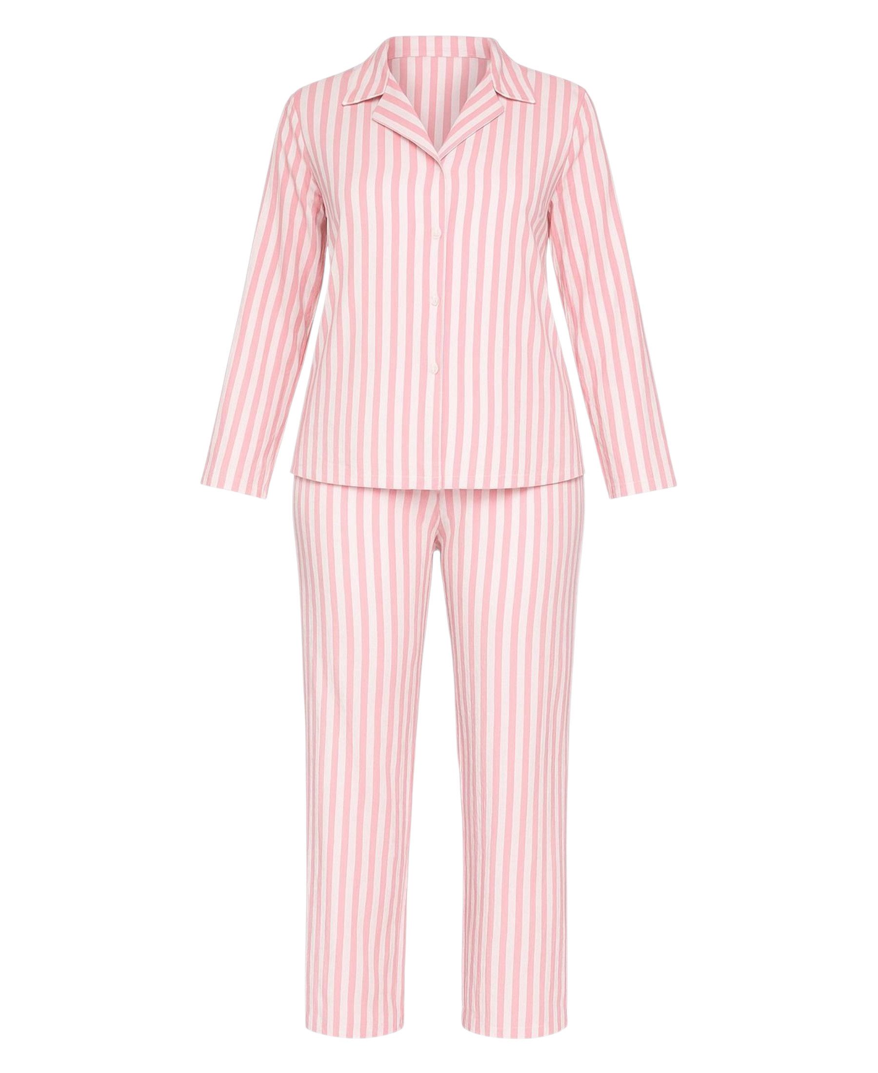 fashionshowcase Pyjama Pyjama Damen Langarm Schlafanzug mit Knopfleiste, Ro günstig online kaufen