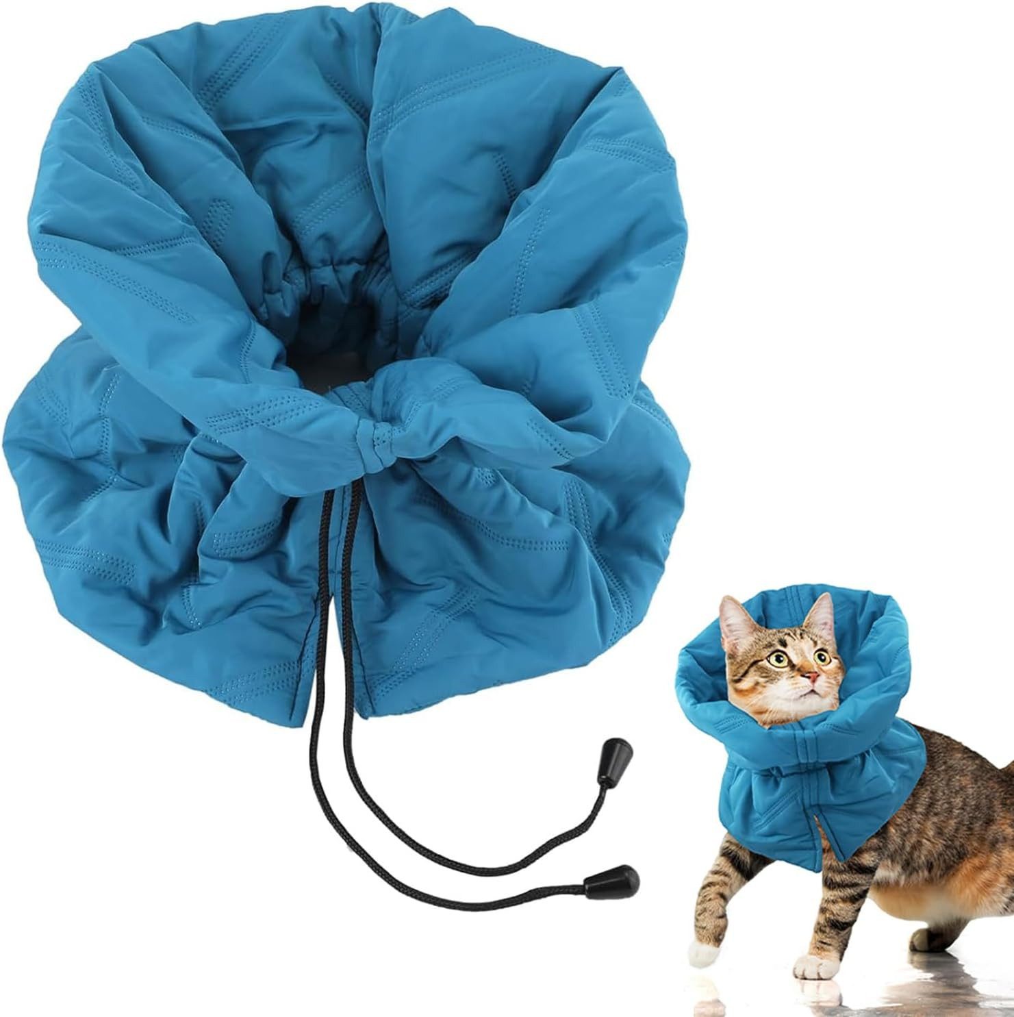 FELIXLEO Schutzkragen Weiches Elisabethanisches Halsband für Katzen und Kätzchen in Blau S