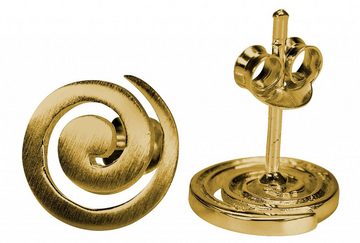 SILBERMOOS Paar Ohrstecker Ohrstecker "Kleine Spirale" vergoldet, 925 Sterling Silber