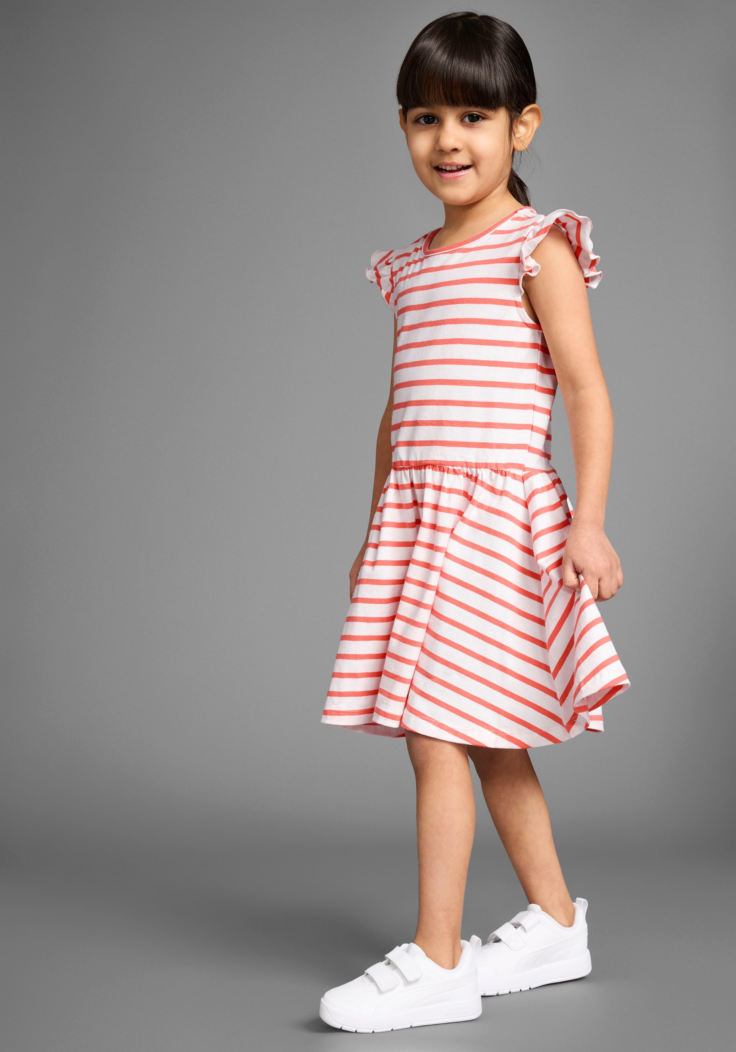 KIDSWORLD Jerseykleid 2er Pack Shirtkleider (Packung, 2-tlg) 1x uni und 1x geringelt