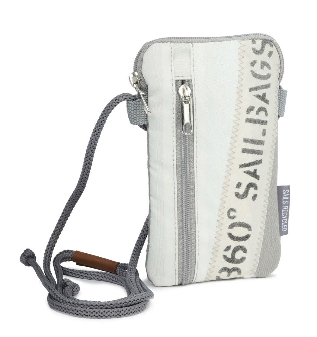 Handytasche Handytasche Nautik Lütt Weiss Grau aus recyceltem Segeltuch