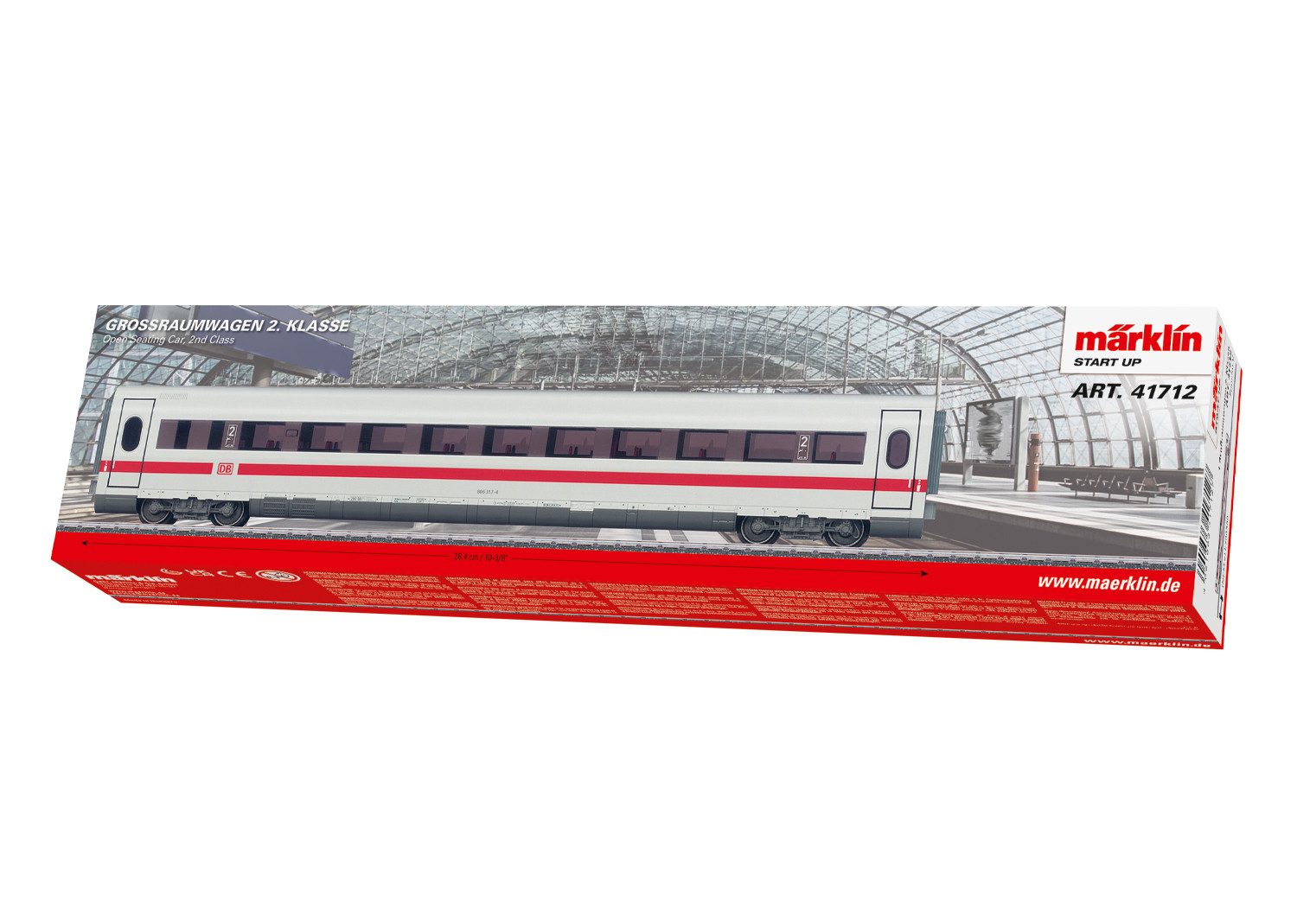 Märklin Personenwagen Großraumwagen 2.Kl.z.ICE 2 - 41712, Spur H0