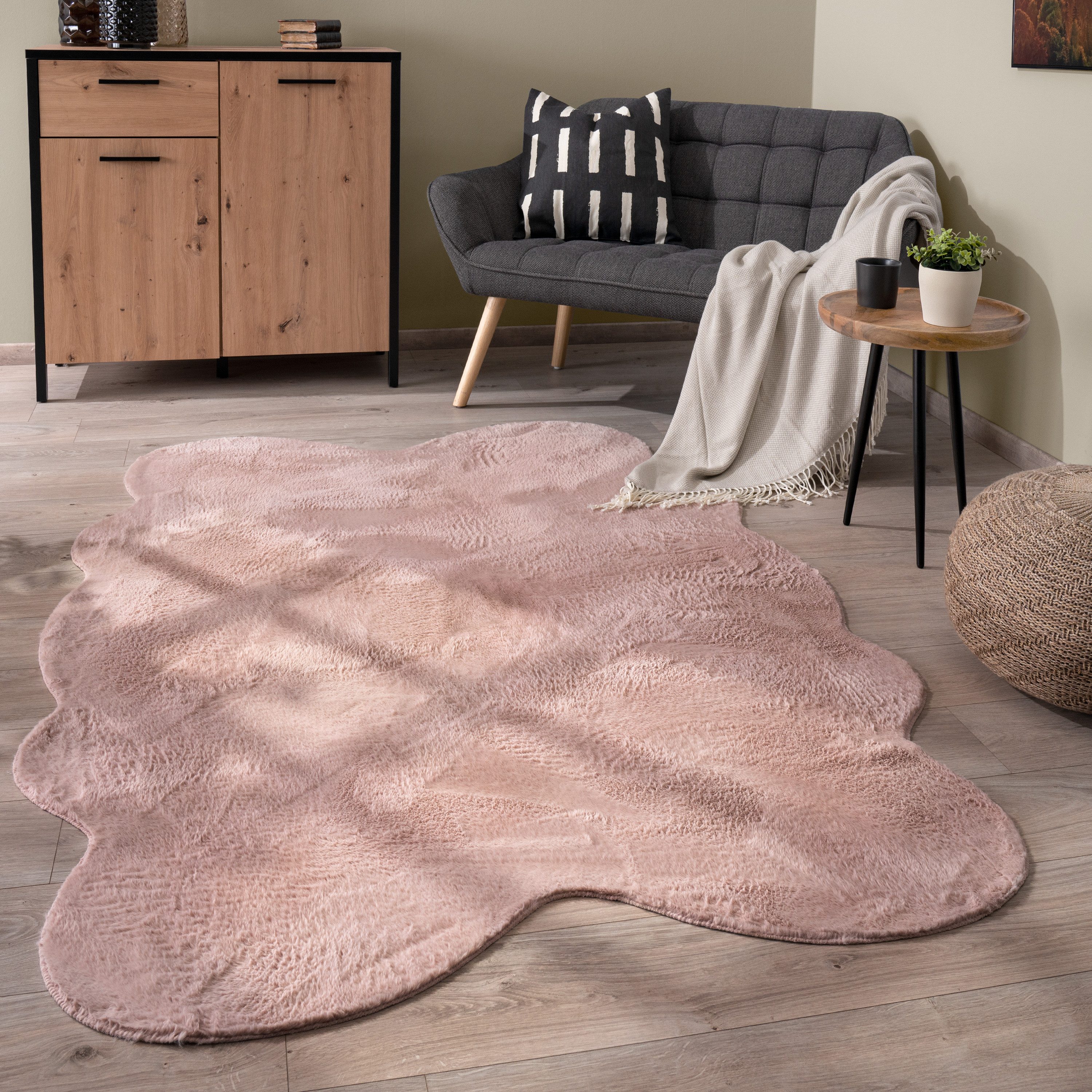 Paco Home Fellteppich Pelt 640, fellförmig, günstig online kaufen
