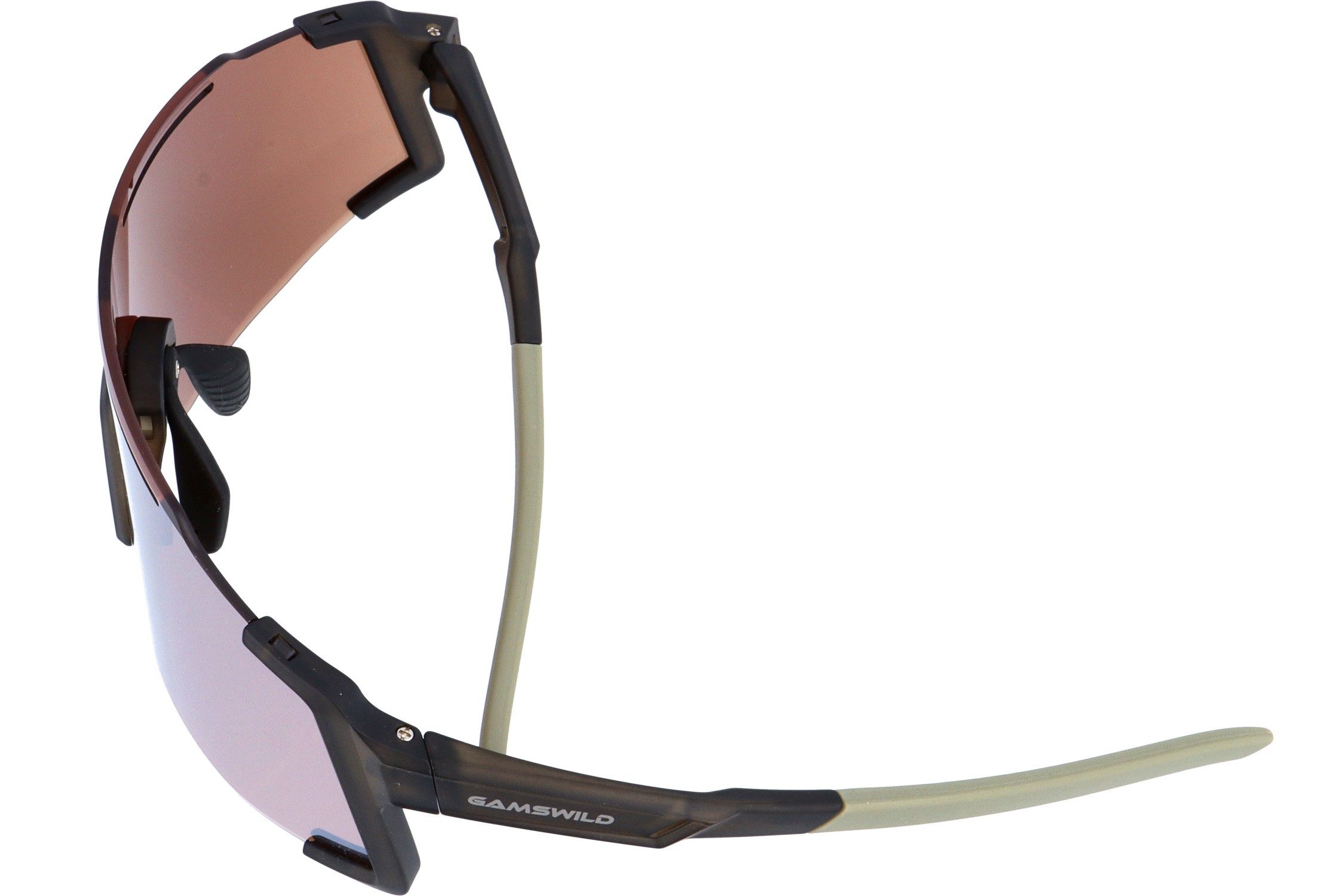 Gamswild Monoscheibensonnenbrille UV400 Sonnenbrille Skibrille Fahrradbrille eng anliegend Sportbrille WS5844 Damen, Herren, beere, grün, grau