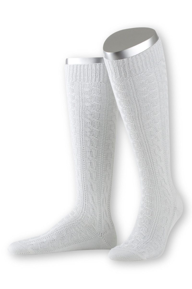 Trachtensocken Trachten Kniestrümpfe - L4347 - weiß
