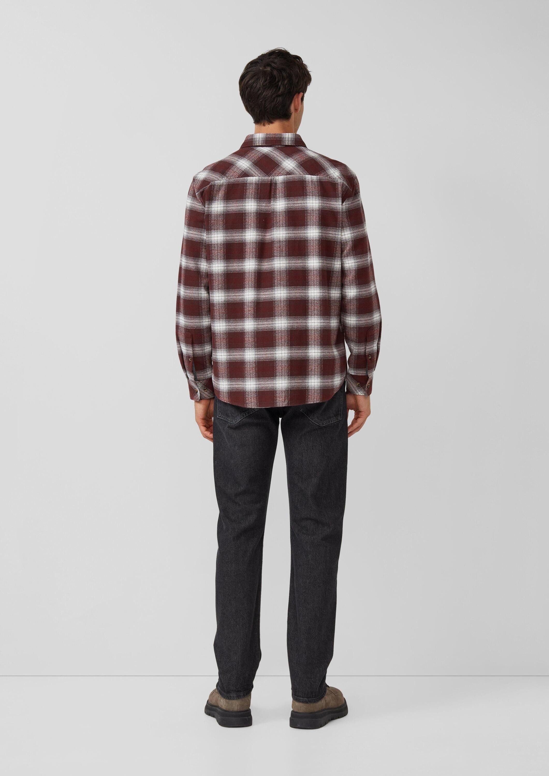 s.Oliver Langarmhemd Hemd Regular Fit: Kariertes Hemd aus Flanell