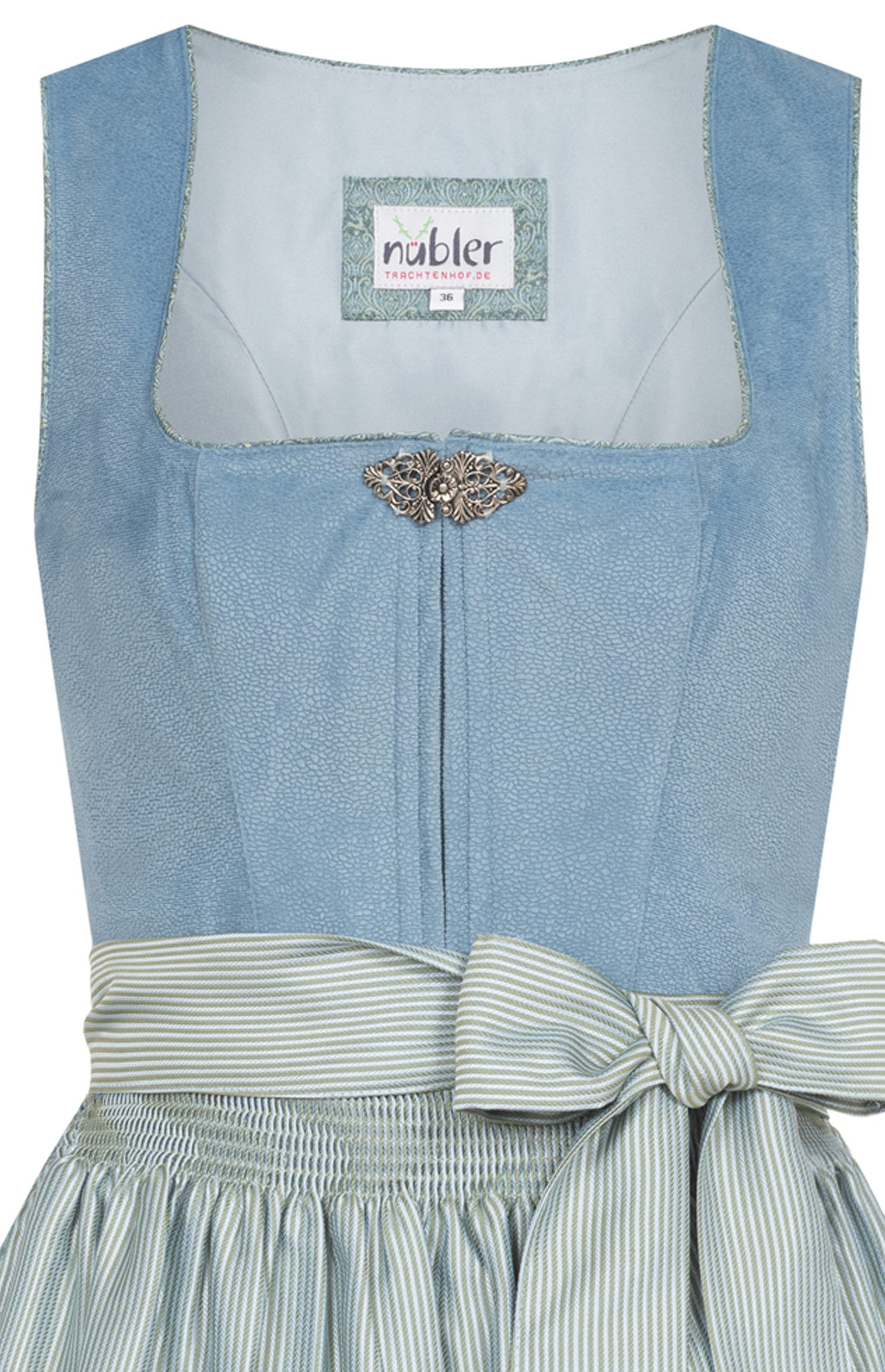 Nübler Dirndl Mini Dirndl Ganja in Rauchblau von Nübler - Rocklänge 60 cm