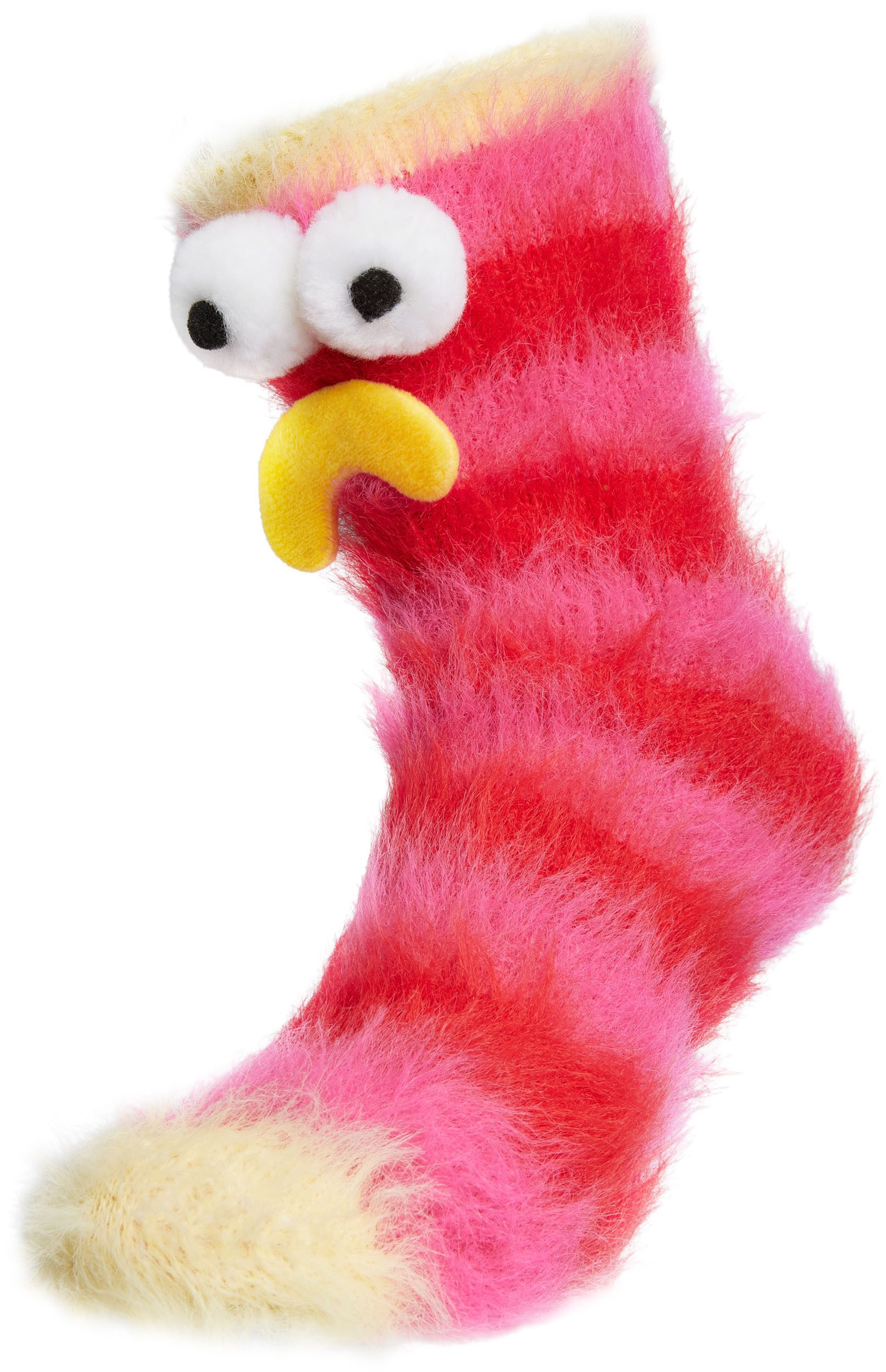 BRUBAKER Socken Lustige Cartoon Monster Plüschsocken mit Gesichtern - Warm & Flauschig (Mad Milly - Rot und Pink, 1-Paar, Spaßsocken) Witzige Haussocken - Geschenk für Erwachsene und Kinder