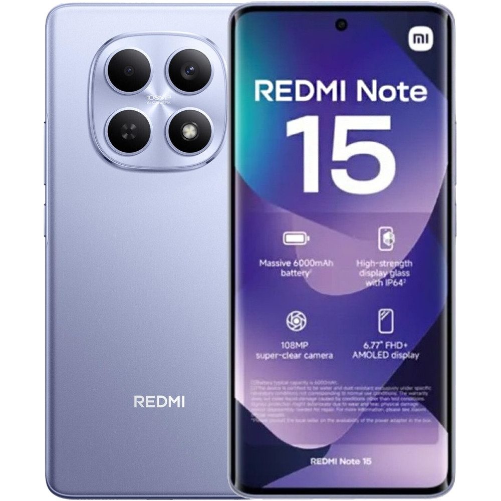 Xiaomi Redmi Note 15 256 GB / 8 GB - Smartphone - mist purple Smartphone (6,77 Zoll, 256 GB Speicherplatz)