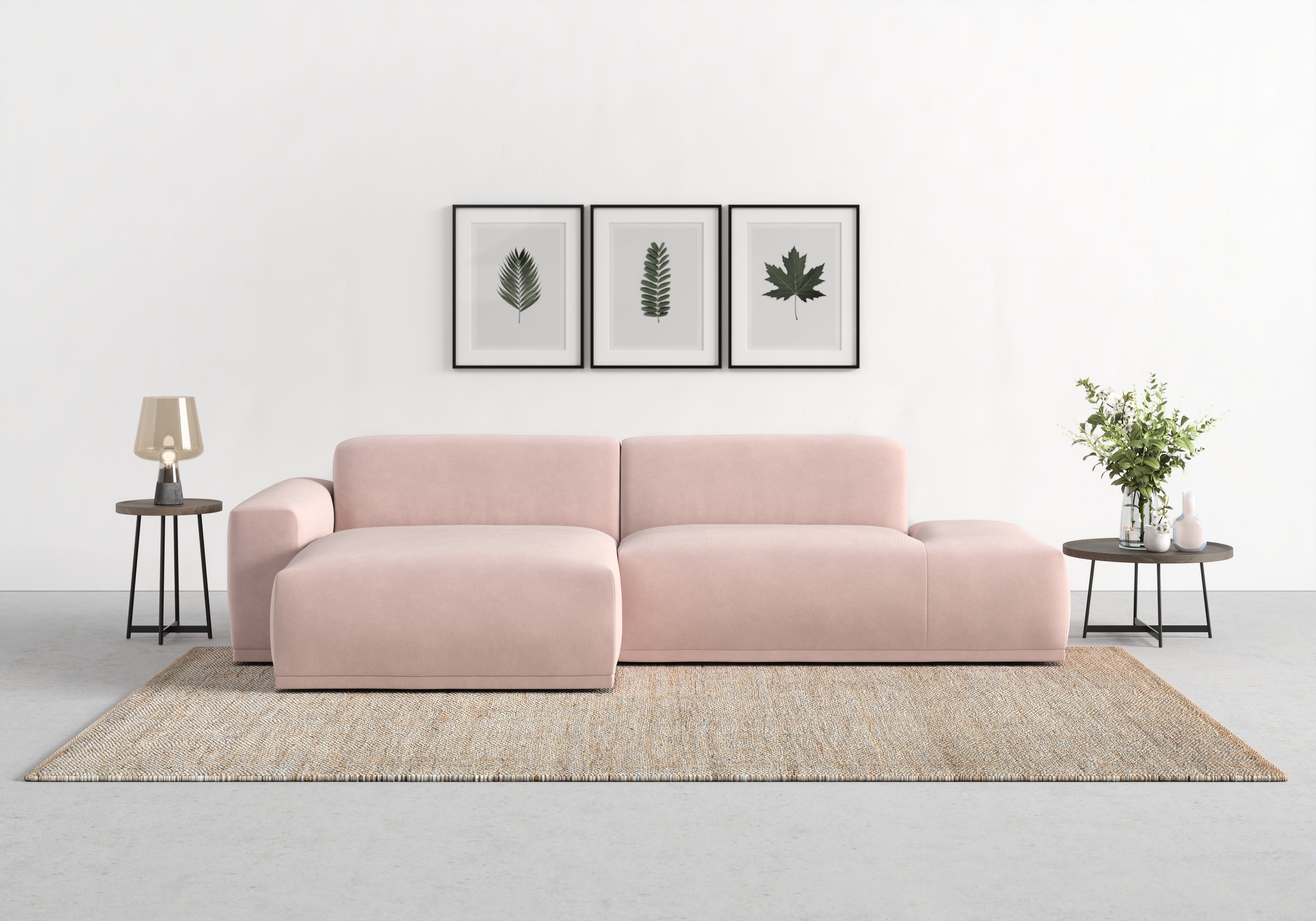 TRENDMANUFAKTUR Ecksofa Braga, mit hochwertigem Kaltschaum, L-Form, in Cord erhältlich, 2 Teile, modernes Sofa, Couch mit hohem Sitzkomfort, 275/72/160 cm (B/H/T)