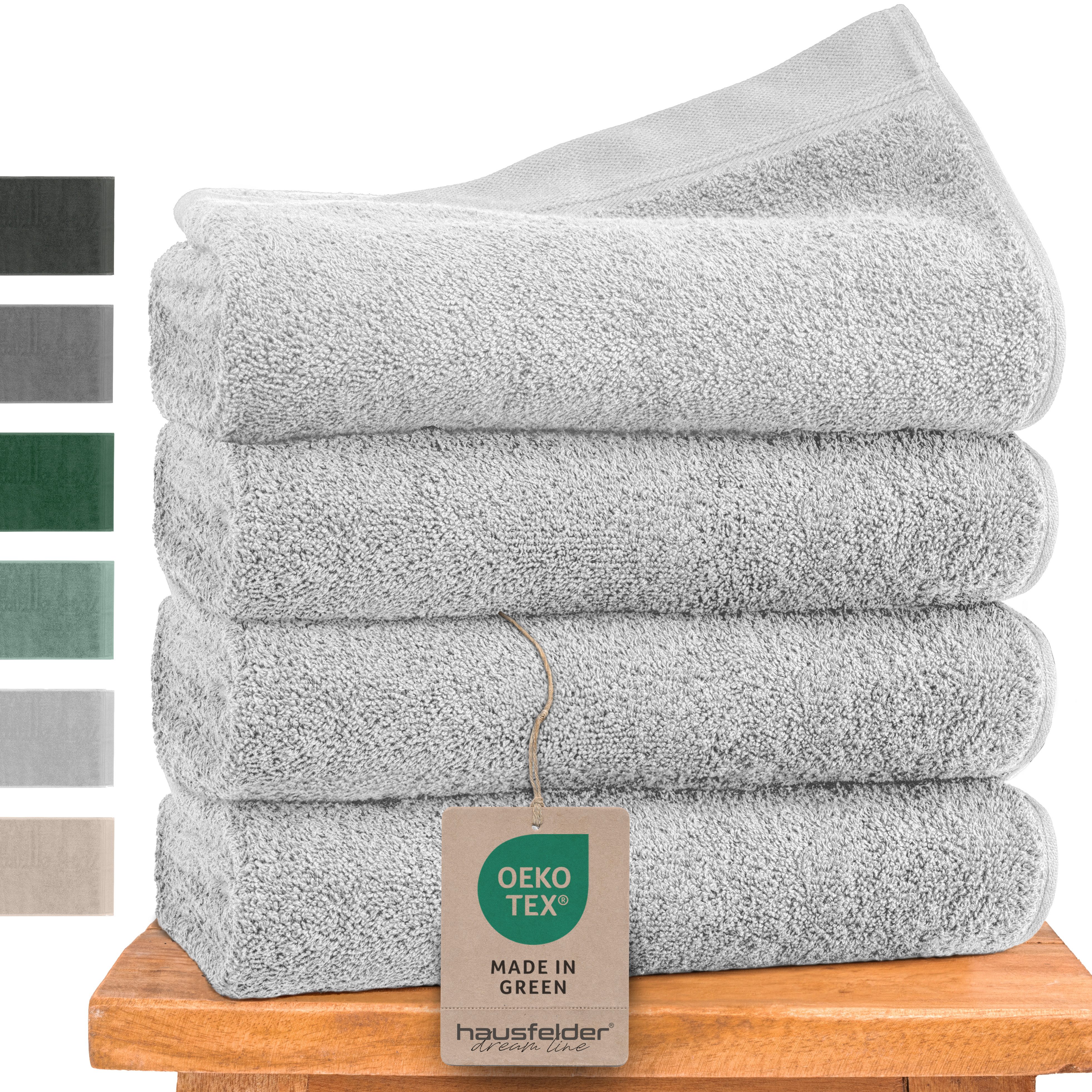 Hausfelder Handtücher Premium Handtuch Set (Hellgrau, günstig online kaufen