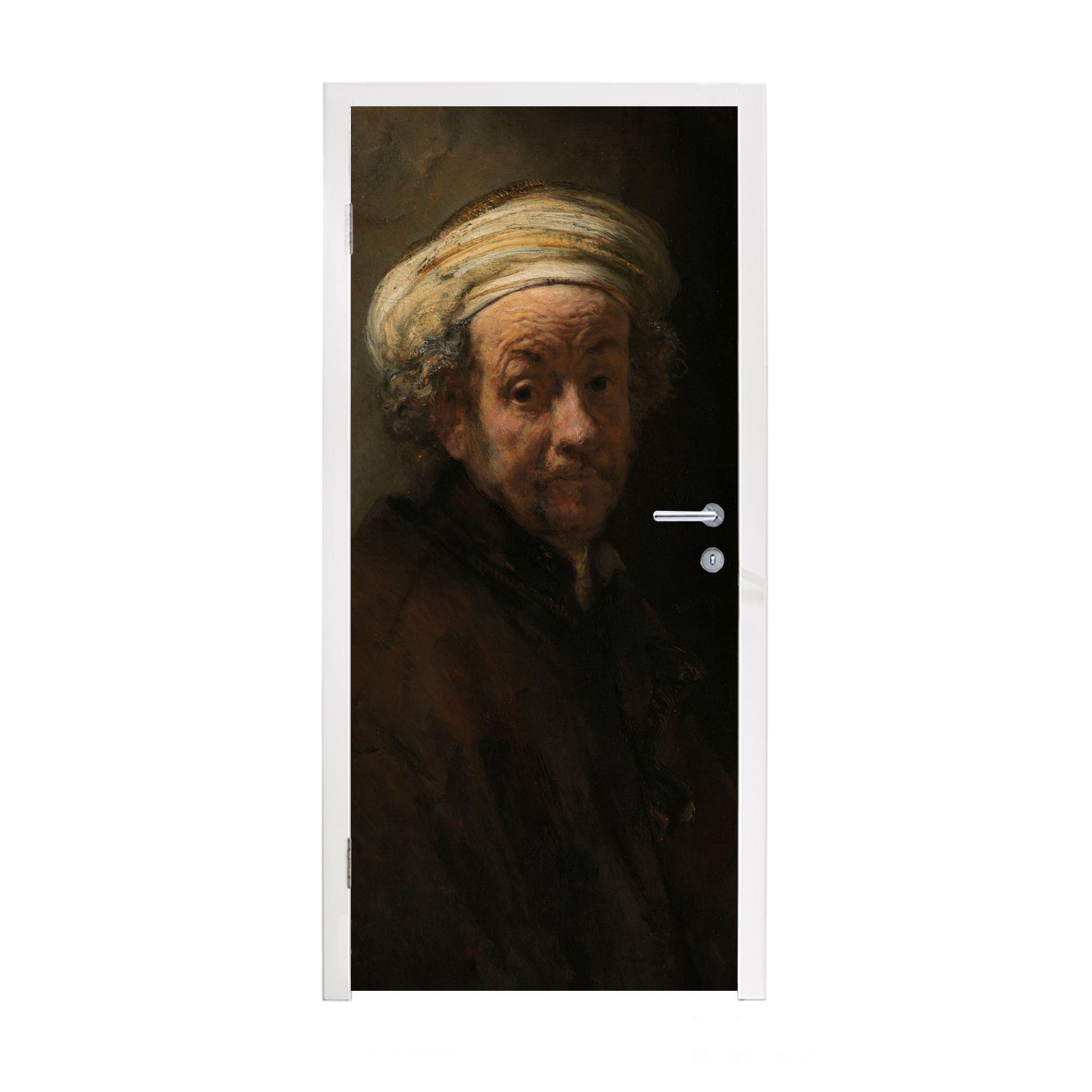 MuchoWow Türtapete Selbstbildnis als Apostel Paulus - Gemälde von Rembrandt van Rijn, Matt, bedruckt, (1 St), Fototapete für Tür, Türaufkleber, 75x205 cm