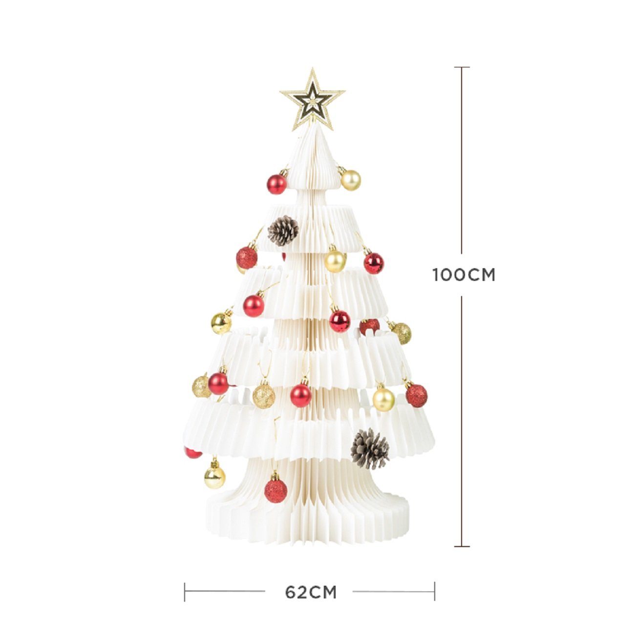 verstauen Künstlicher zu paper Design, leicht Struktur Weiß Baum, Tannenbaum, & Waben Pappe ih Papp Tanne, Weihnachtsbaum faltbar