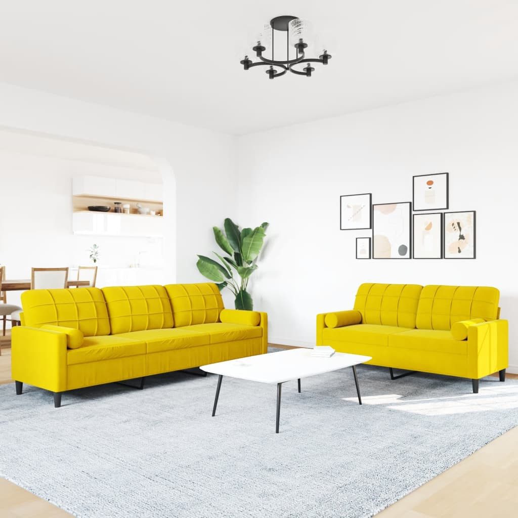 vidaXL Sofa 2-tlg. Sofagarnitur mit Kissen günstig online kaufen