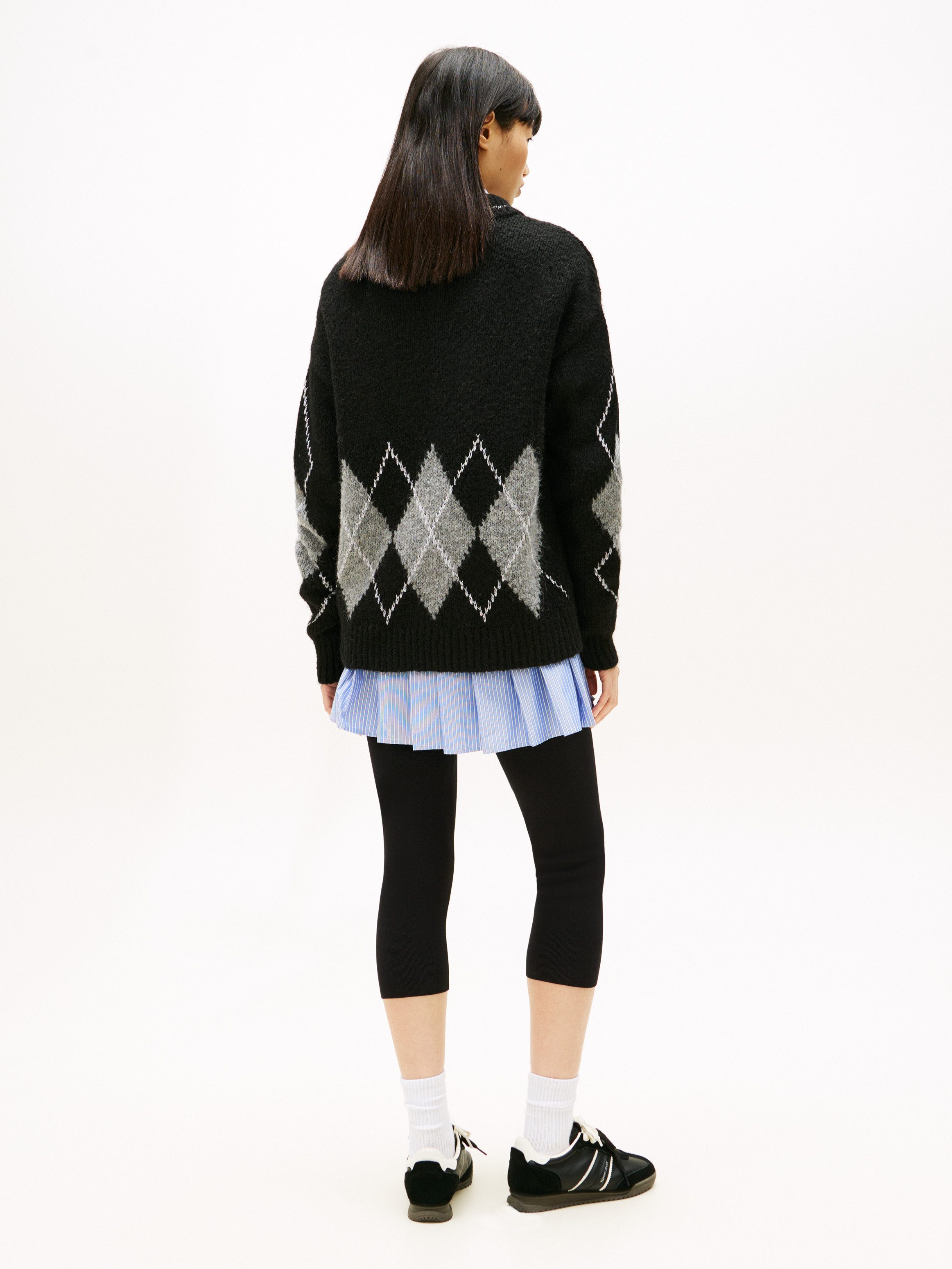Tommy Jeans Strickpullover TJW OVS ARGYLE POLO SWEATER