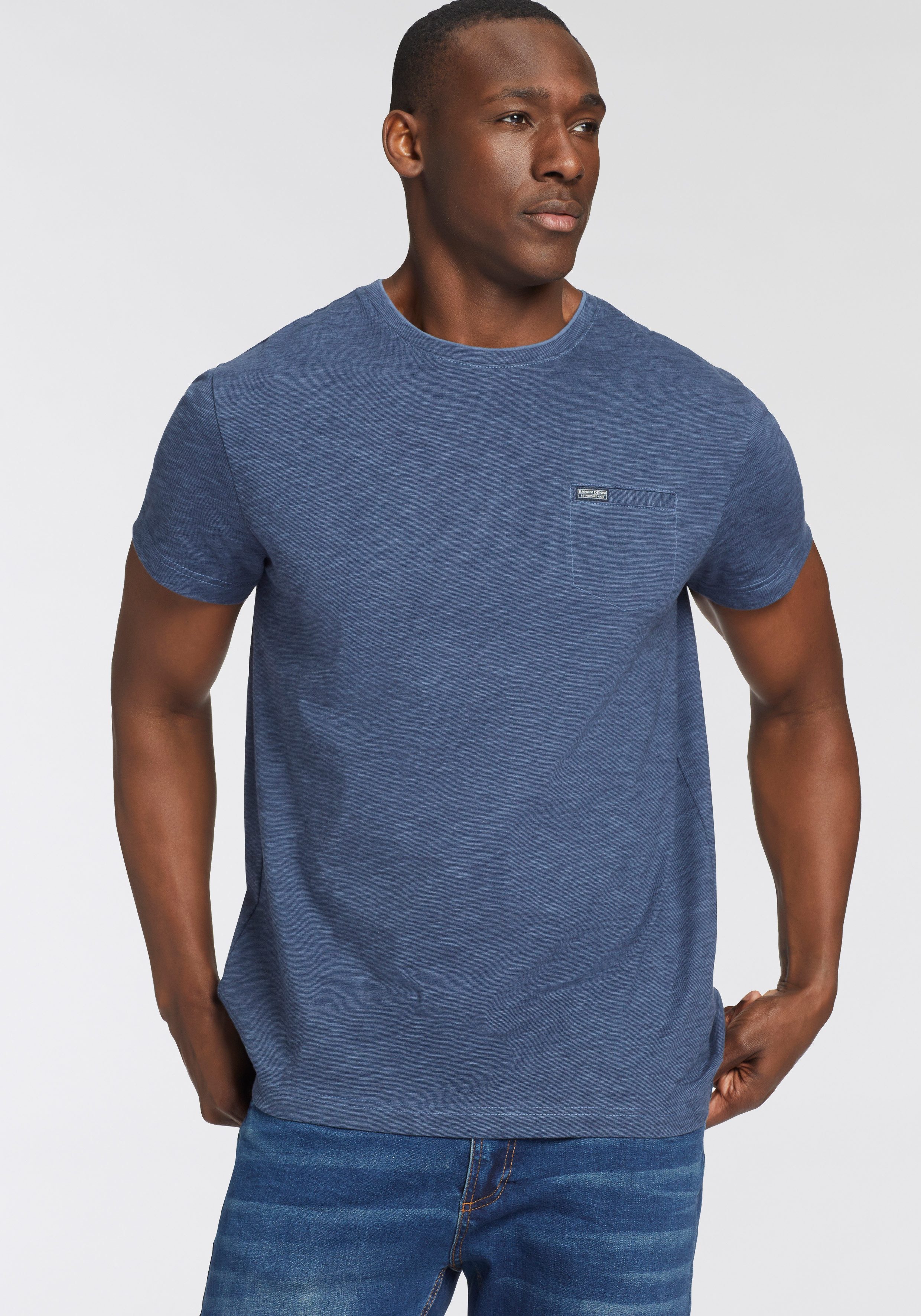 Bruno Banani T-Shirt Mit Doppelkragen und Zierbrusttasche günstig online kaufen